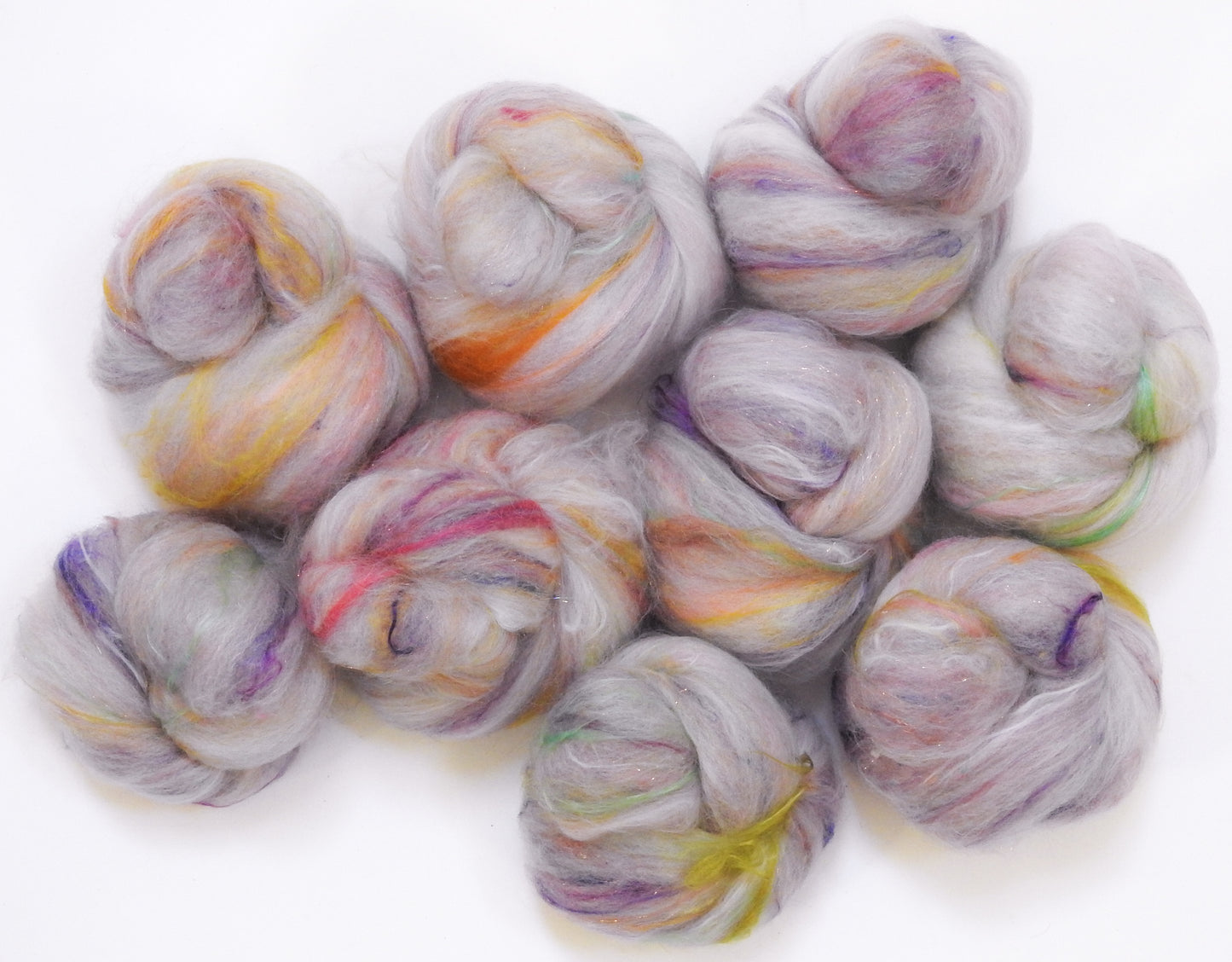 Star of Bethlehem - Sparkle Sticklebatts (3.7 oz) - Corriedale Fleece, Merino, SURI ALPACA, silk, ingeo , noil, angelina