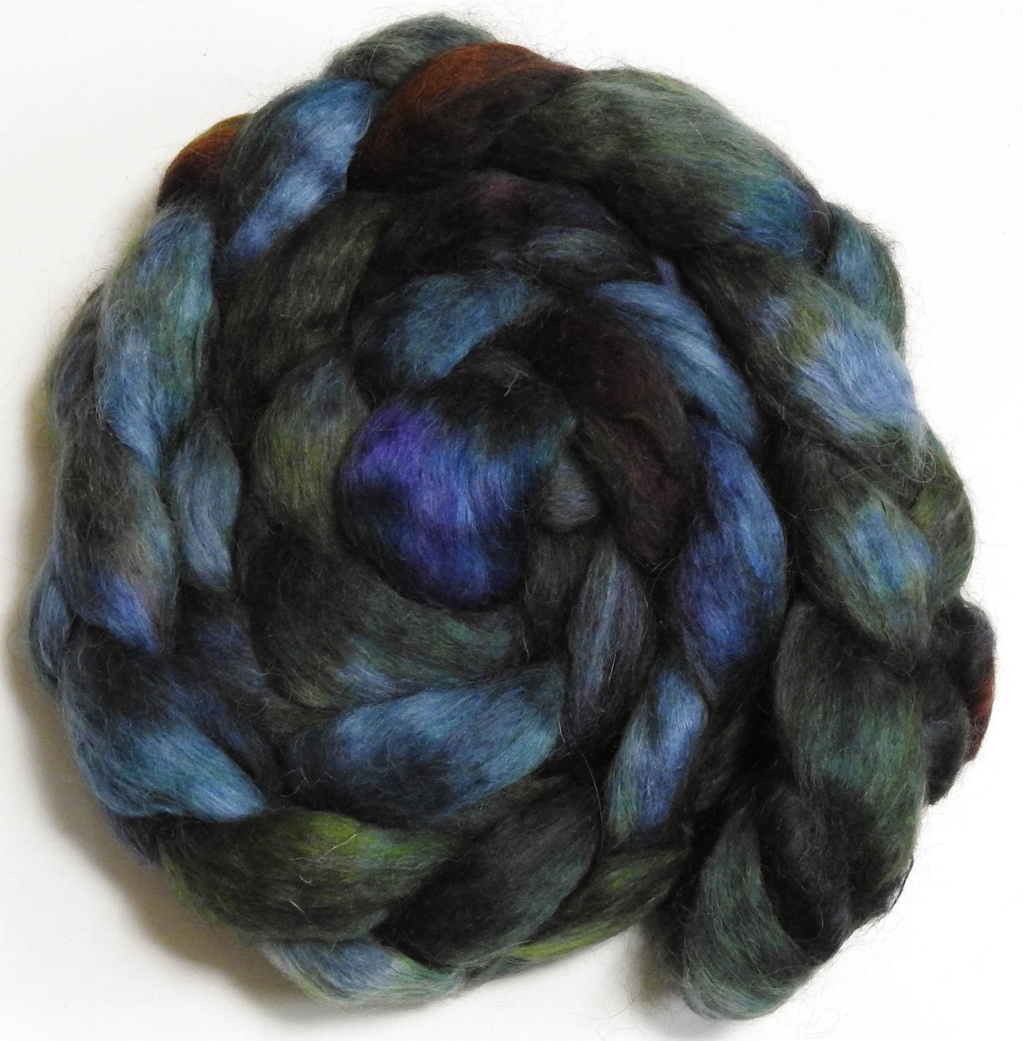 Drizzle (5.8 oz) - Batt in a Braid #52- Wensleydale/ Mulberry silk/ Polwarth (60/25/15)