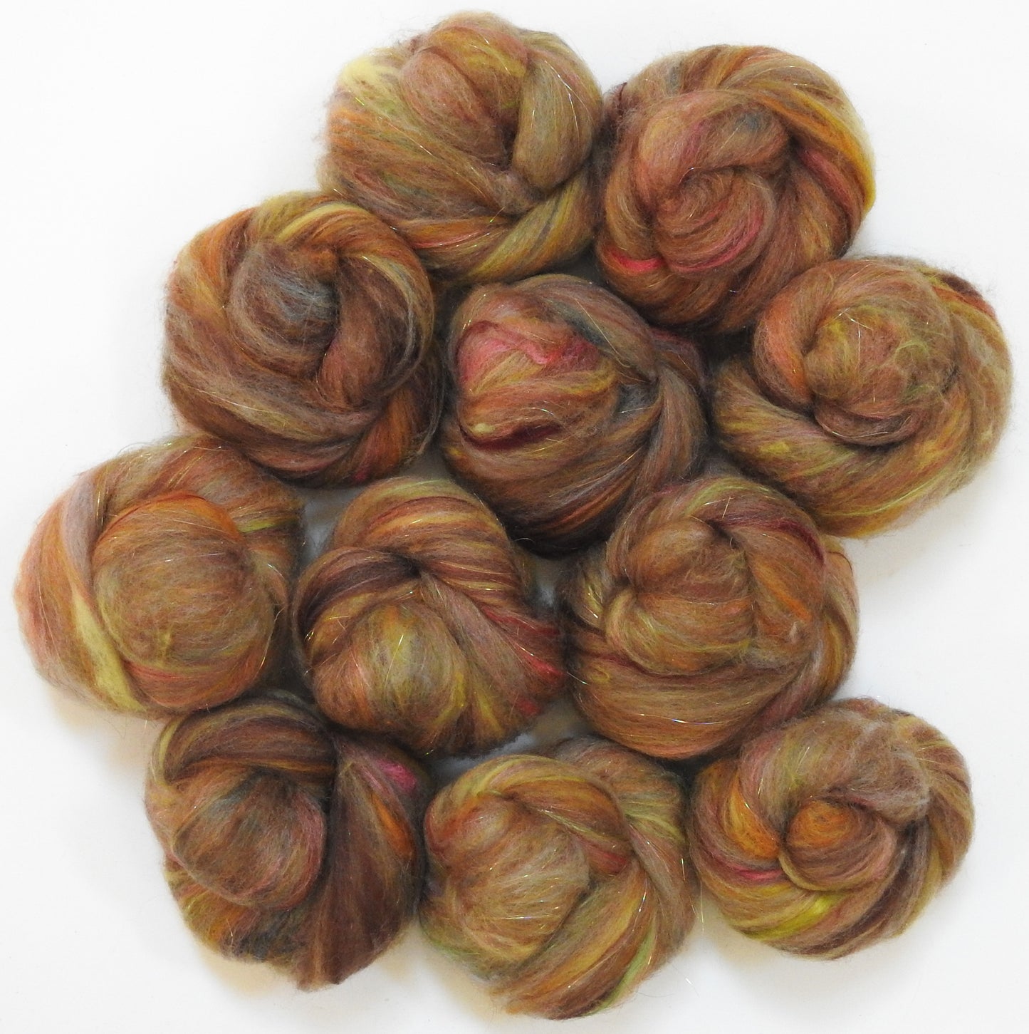 Jingle Bells - Sparkle Smooth Sticklebatts (3.7 oz) - Bond Fleece, merino, YAK, silk, angelina