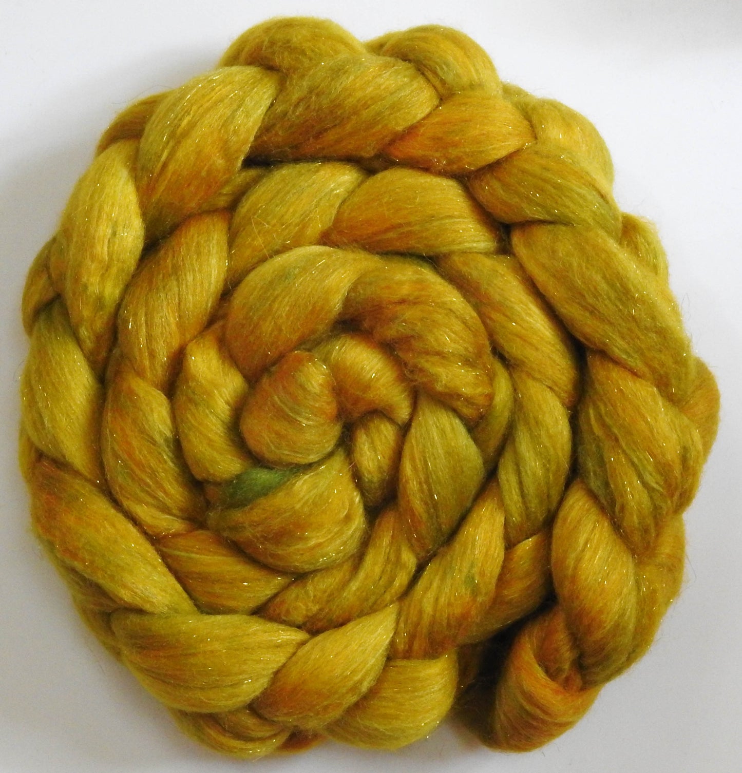 Goldenrod - Batt in a Braid #41 - Llama / Merino ( 18 mic.)/ Mulberry silk/ Stellina (40/30/25/5)