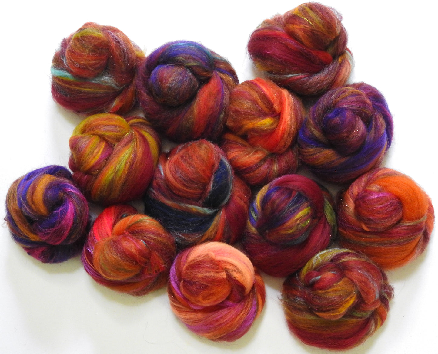 Salsa (3.9 oz.) Sparkle Sticklebatts -Romney fleece, merino, YAK, silk, Angelina