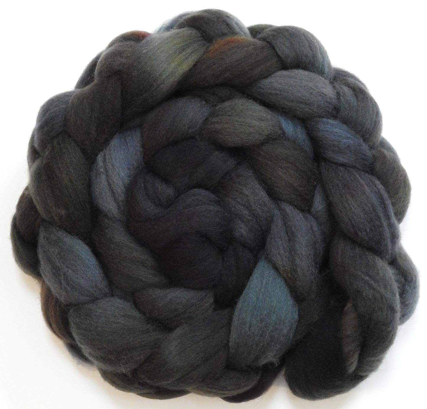 Grotto (5.7 oz) - Batt in a Braid #60- Southdown/ Bfl/ Bio-nylon (50/25/25)