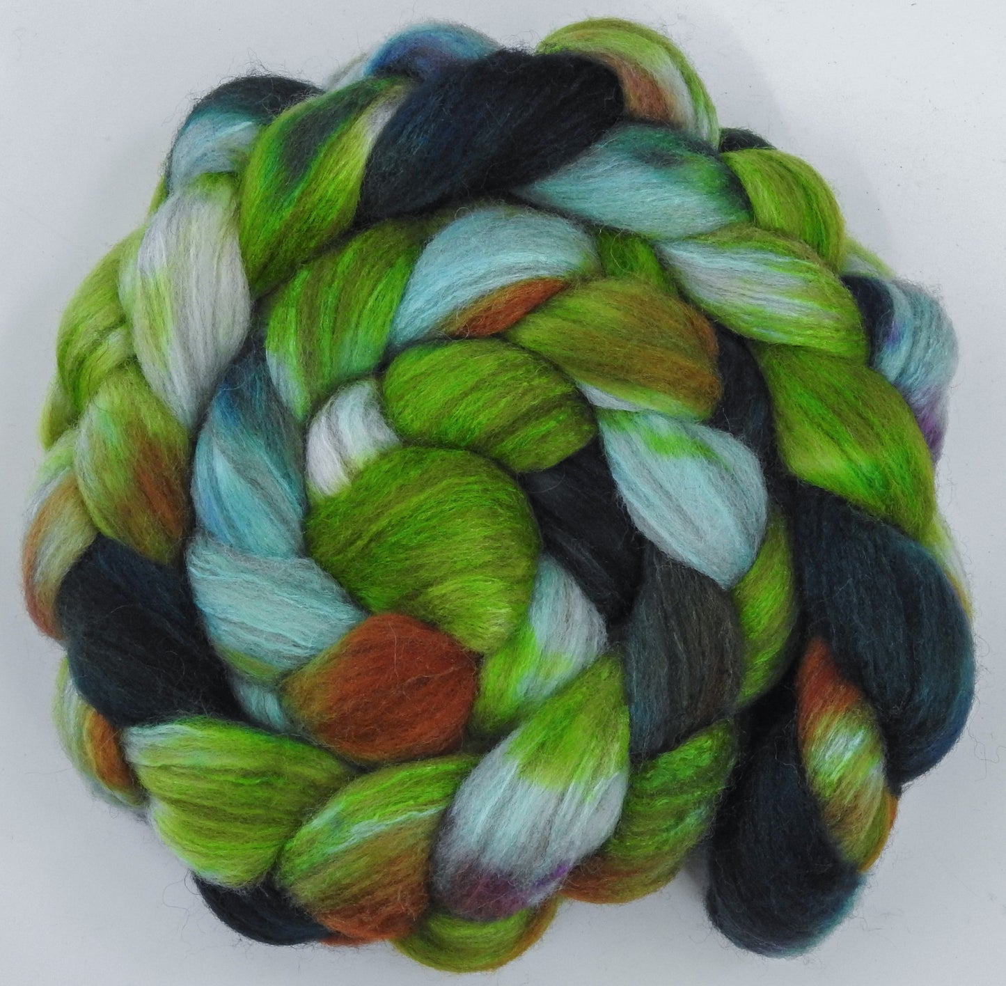 Entwash (5.7 oz) - Batt in a Braid #27 - Lt. Grey Shetland/ Falkland Merino / tussah silk (50/25/25)