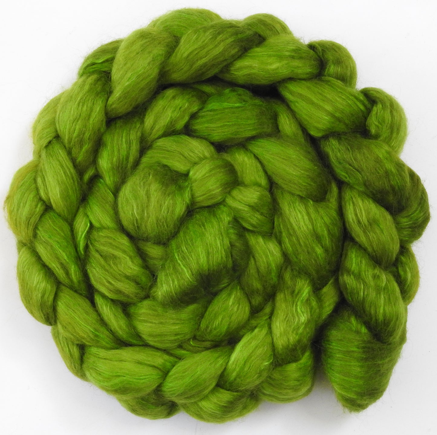 Ribbet (5.7 oz) - Batt in a Braid #52- Wensleydale/ Mulberry silk/ Polwarth (60/25/15)