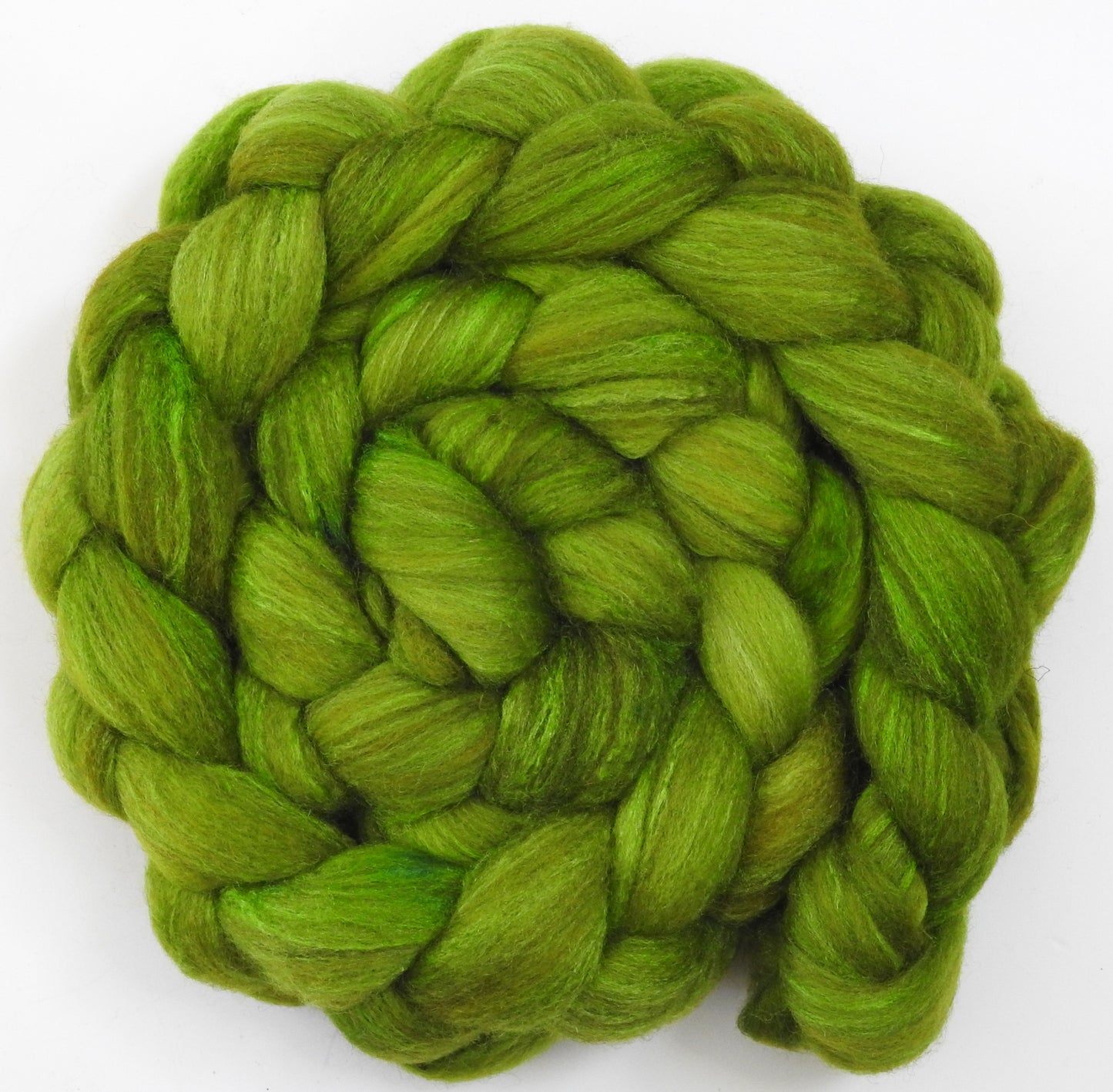 Ribbet (5.5 oz) - Batt in a Braid #27 - Lt. Grey Shetland/ Falkland Merino / tussah silk (50/25/25)