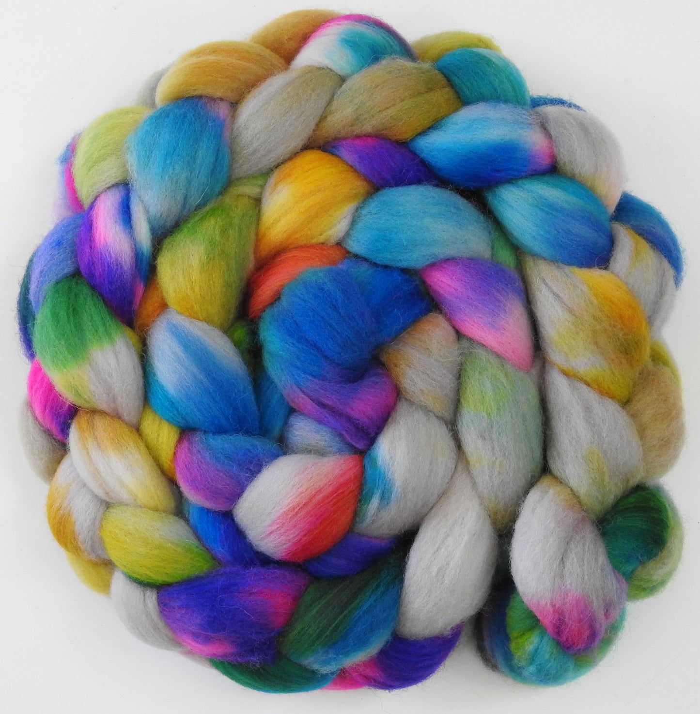 Sidewalk Chalk (5.6 oz) - Batt in a Braid #60- Southdown/ Bfl/ Bio-nylon (50/25/25)