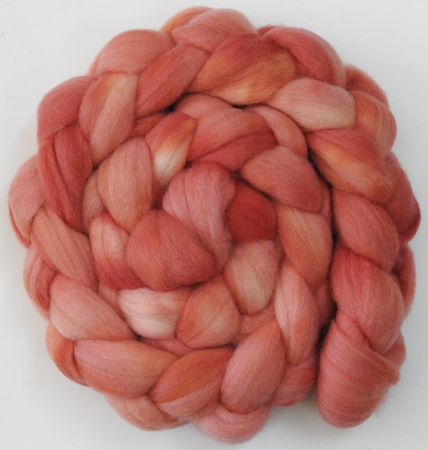 Rose Quartz (5.7 oz) - Batt in a Braid #60- Southdown/ Bfl/ Bio-nylon (50/25/25)