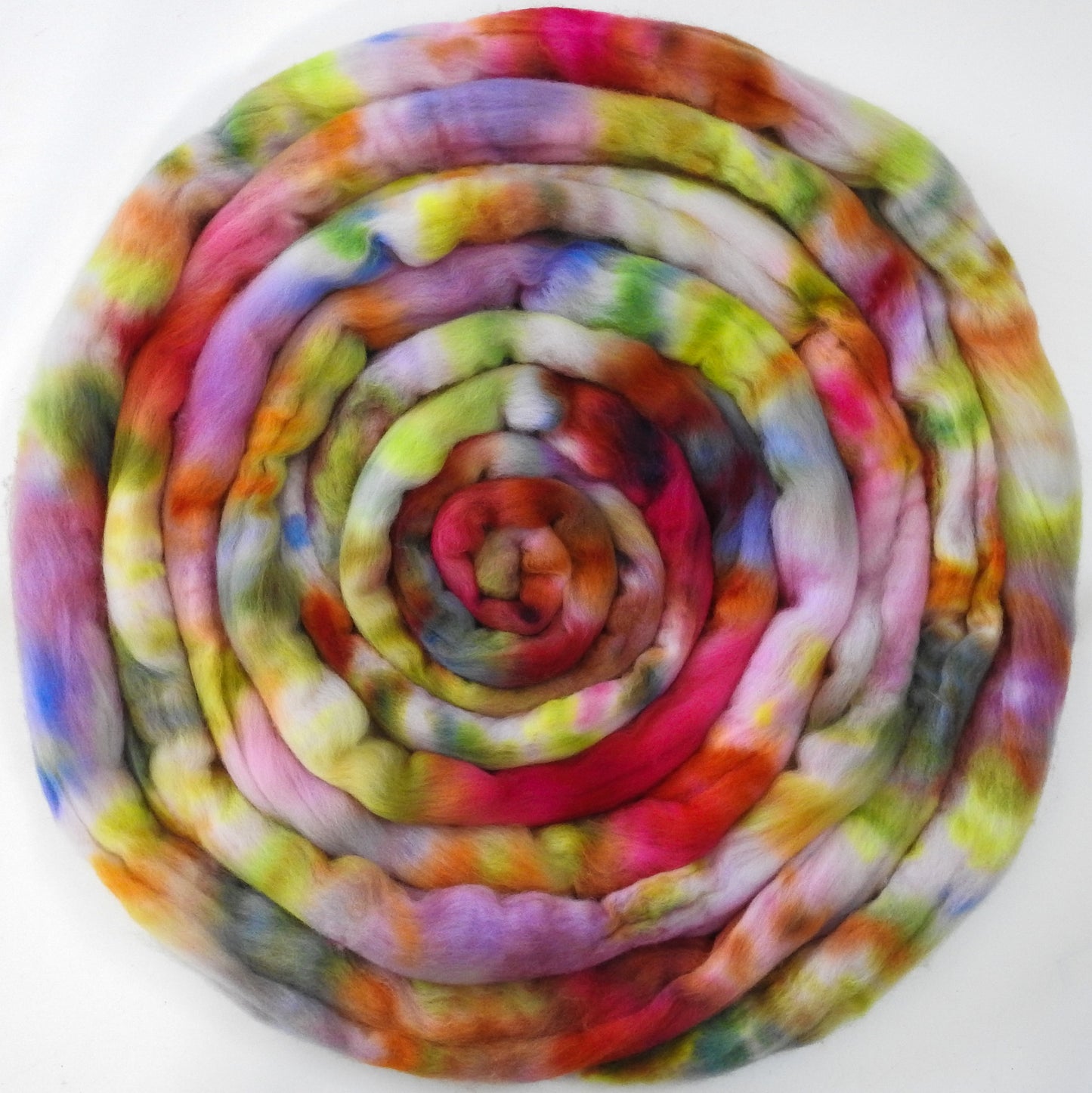 Spring Fever (5.7 oz) - Batt in a Braid #60- Southdown/ Bfl/ Bio-nylon (50/25/25)