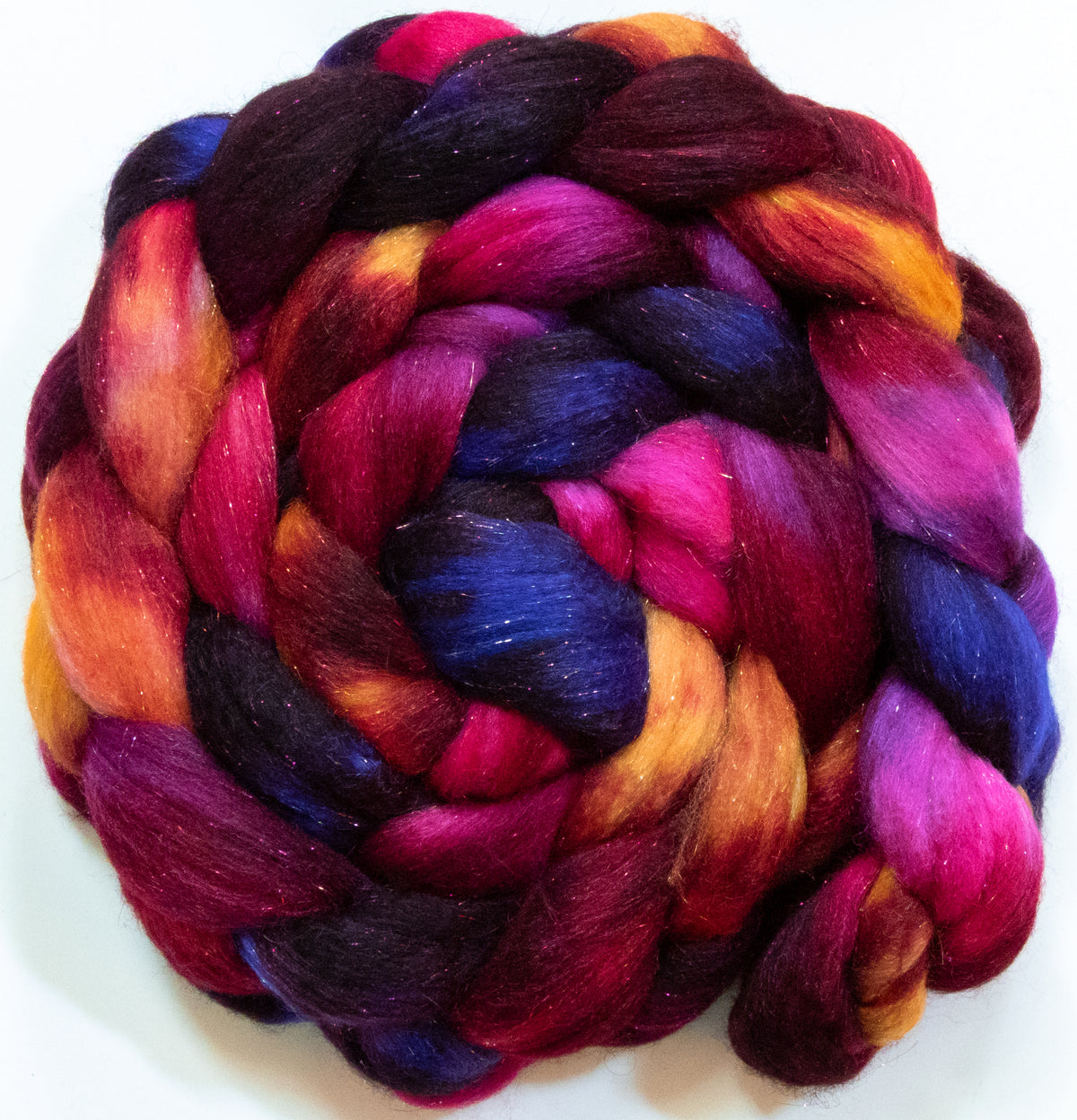 Da Vinci (5.7 oz) - Batt in a Braid #67 - Polwarth/Baby Camel/Tussah Silk/Gold Stellina (40/25/25/10)
