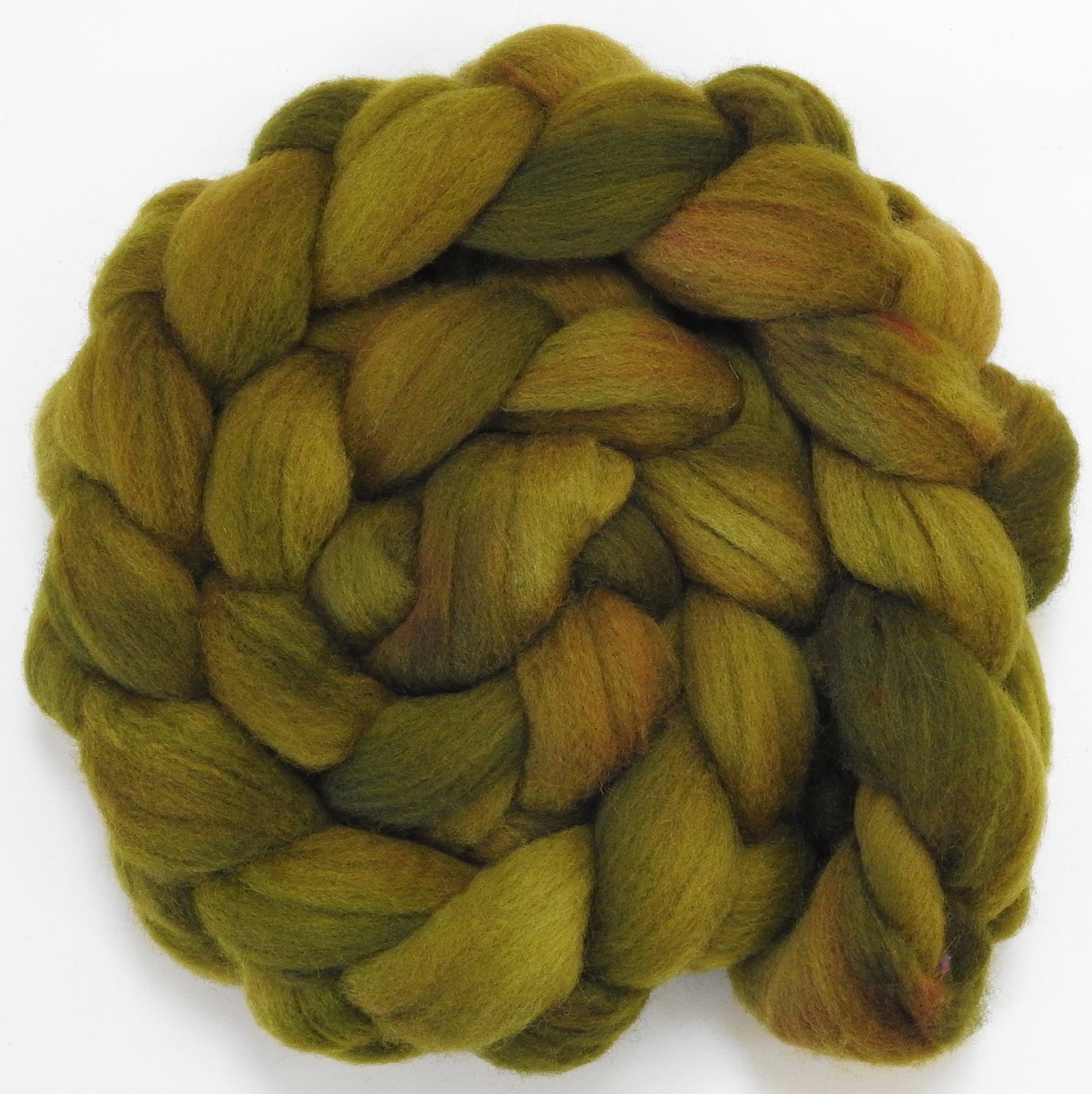 Sphagnum (5.6 oz) - Batt in a Braid #60- Southdown/ Bfl/ Bio-nylon (50/25/25)