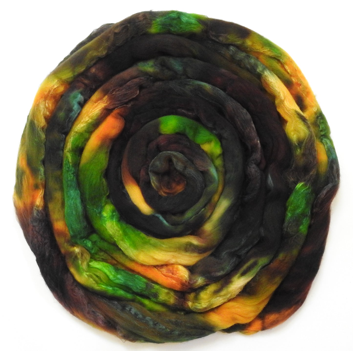 Party Tree (5.7 oz) - Batt in a Braid #7 - Polwarth/ Manx / Mulberry silk/ Firestar (30/30/30/10)