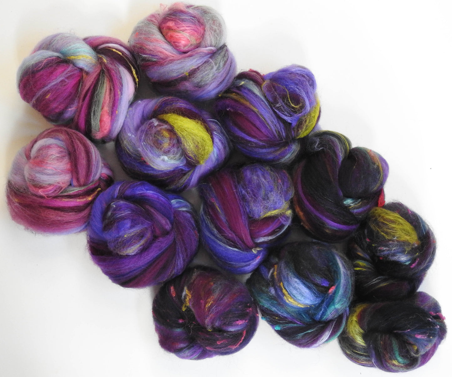 Crushed Pokeberries (4.3 oz) NON-Sparkle Sticklebatts -Jacob fleece, camel, merino, silk, silk noil