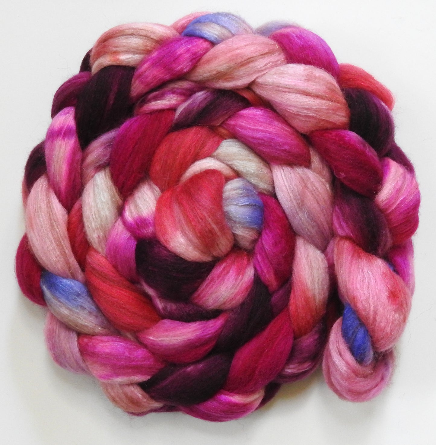 Come derry dol! (5.7 oz) - Batt in a Braid #7 - Polwarth/ Manx / Mulberry silk/ Firestar (30/30/30/10)