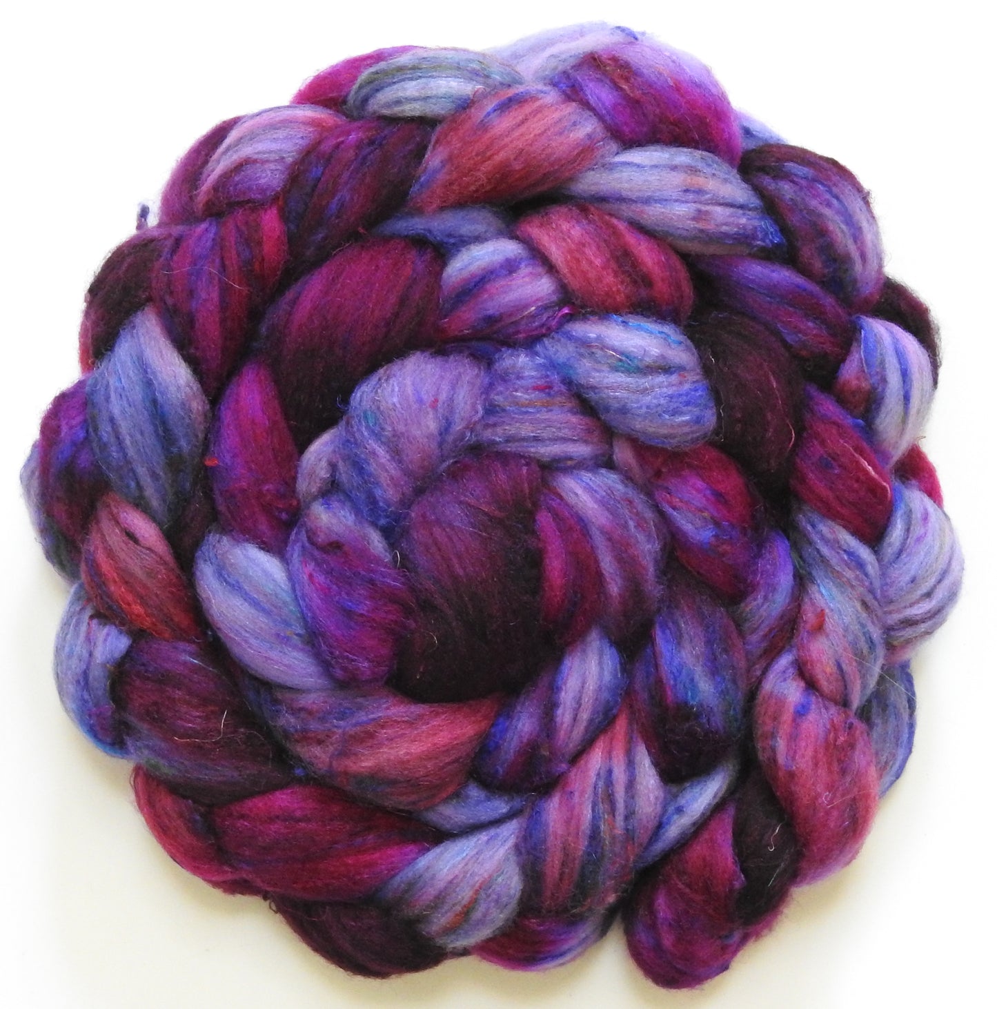 Come derry dol! (5.7 oz) - Batt in a Braid #65 - Rambouillet/ Cormo / Sari silk/ Tussah silk (40/25/25/10)