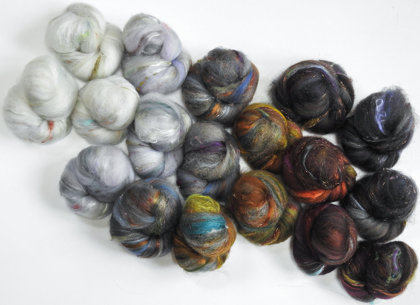 Good King Wenceslaus -Sparkle Sticklebatts (4.2 oz) -Cormo RamboX fleece, merino, silk, bamboo, silk noil, angelina