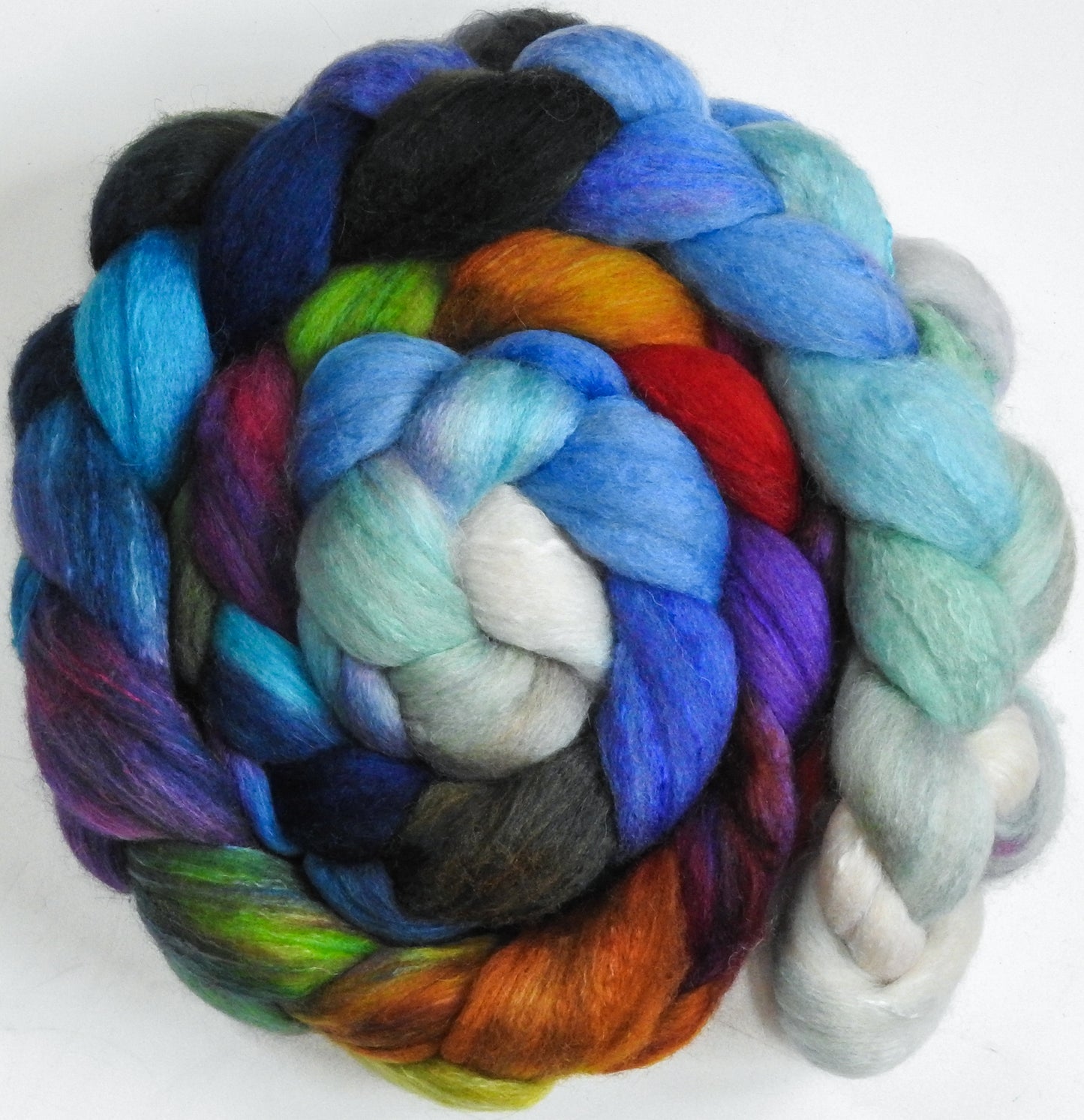 Twinkle Lights (5.6 oz) -Batt in a Braid #63 (Cormo/ CAMEL/ silk -60/20/20)