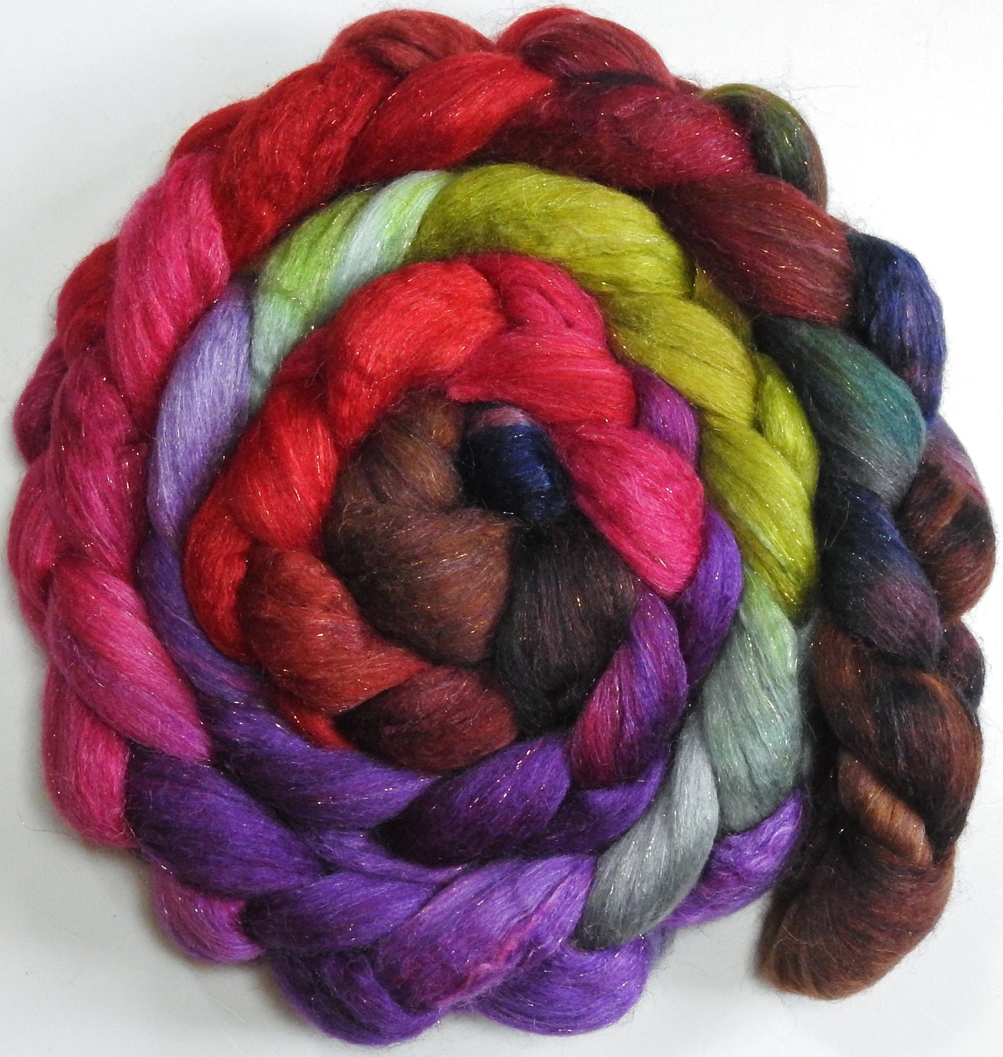 Noel - Batt in a Braid #41 - Llama / Merino ( 18 mic.)/ Mulberry silk/ Stellina (40/30/25/5)