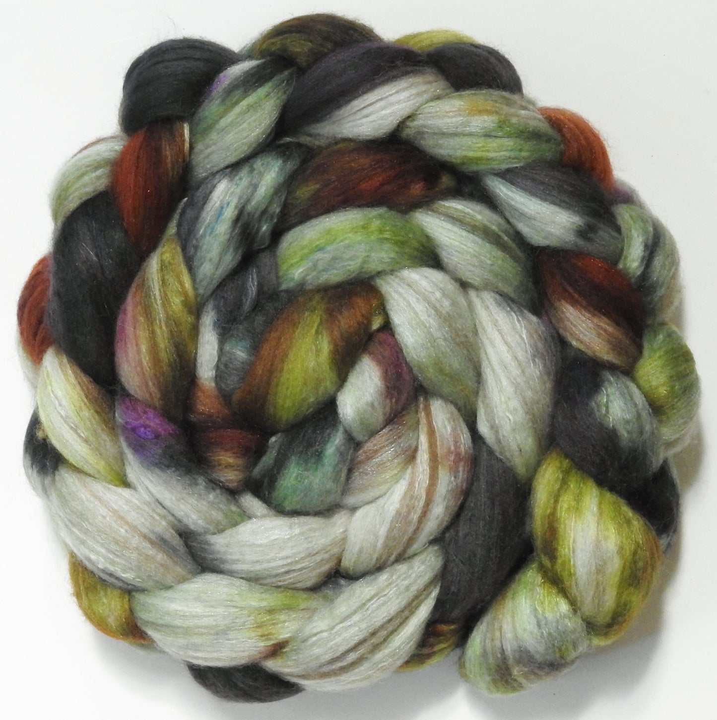 Istari (5.7 oz) - Batt in a Braid #7 - Polwarth/ Manx / Mulberry silk/ Firestar (30/30/30/10)