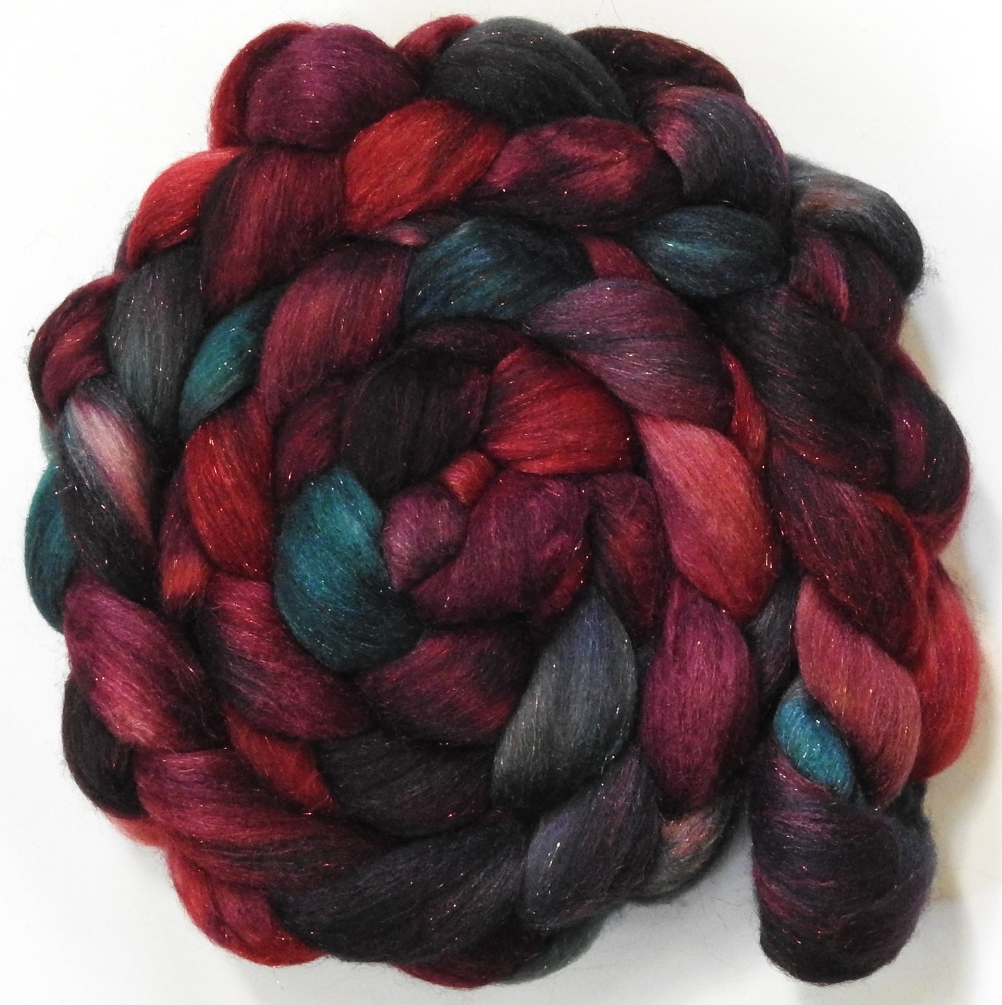Boromir (5.7 oz) - Batt in a Braid #67 - Polwarth/Baby Camel/Tussah Silk/ Gold Stellina (40/25/25/10)