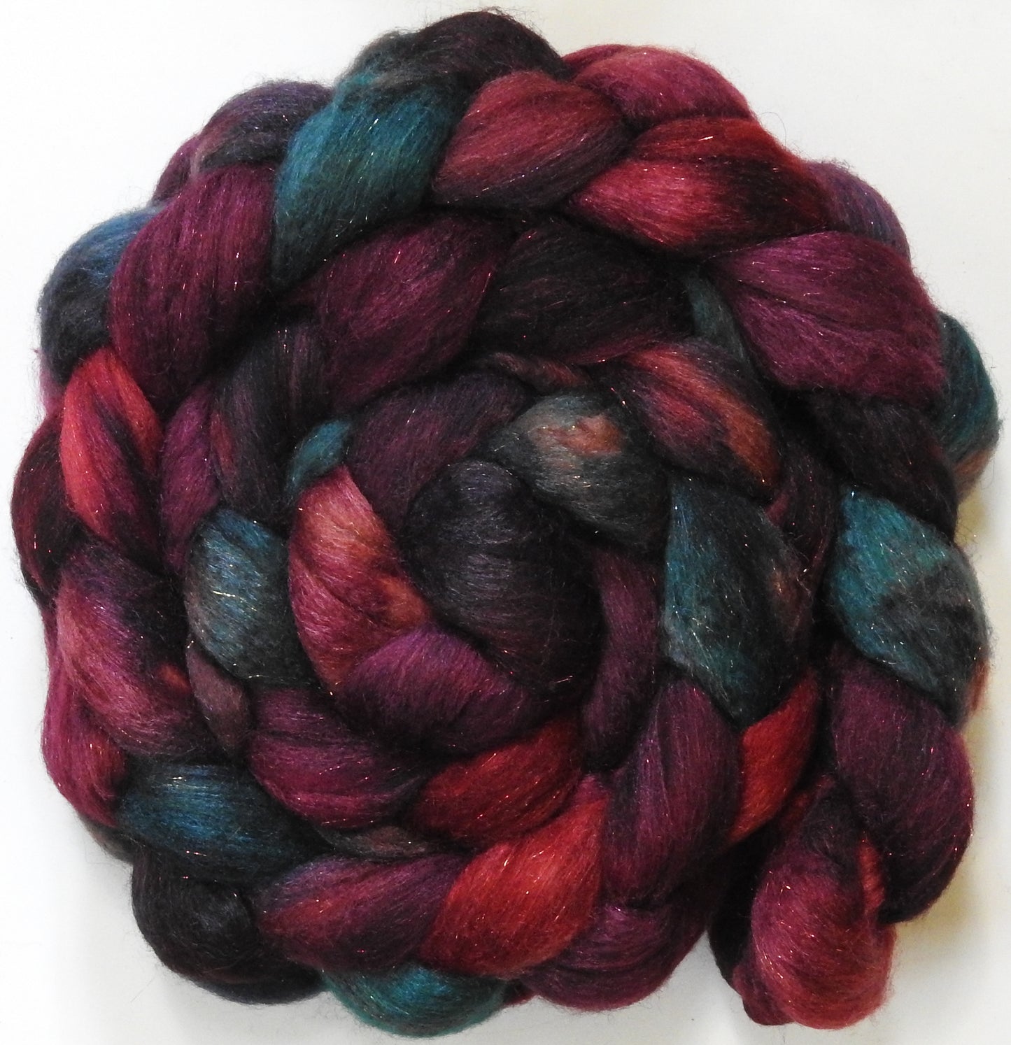 Boromir (5.7 oz) - Batt in a Braid #67 - Polwarth/Baby Camel/Tussah Silk/ Gold Stellina (40/25/25/10)
