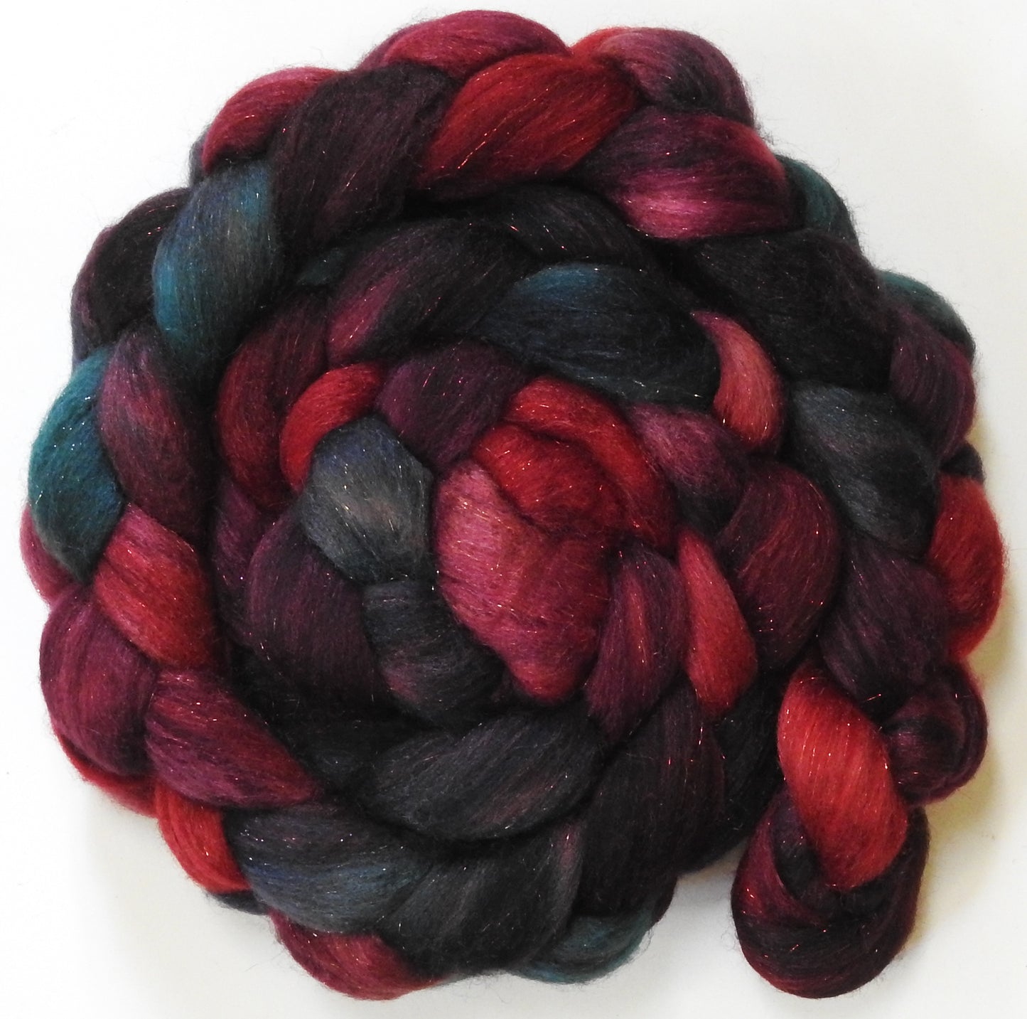 Boromir (5.7 oz) - Batt in a Braid #67 - Polwarth/Baby Camel/Tussah Silk/ Gold Stellina (40/25/25/10)