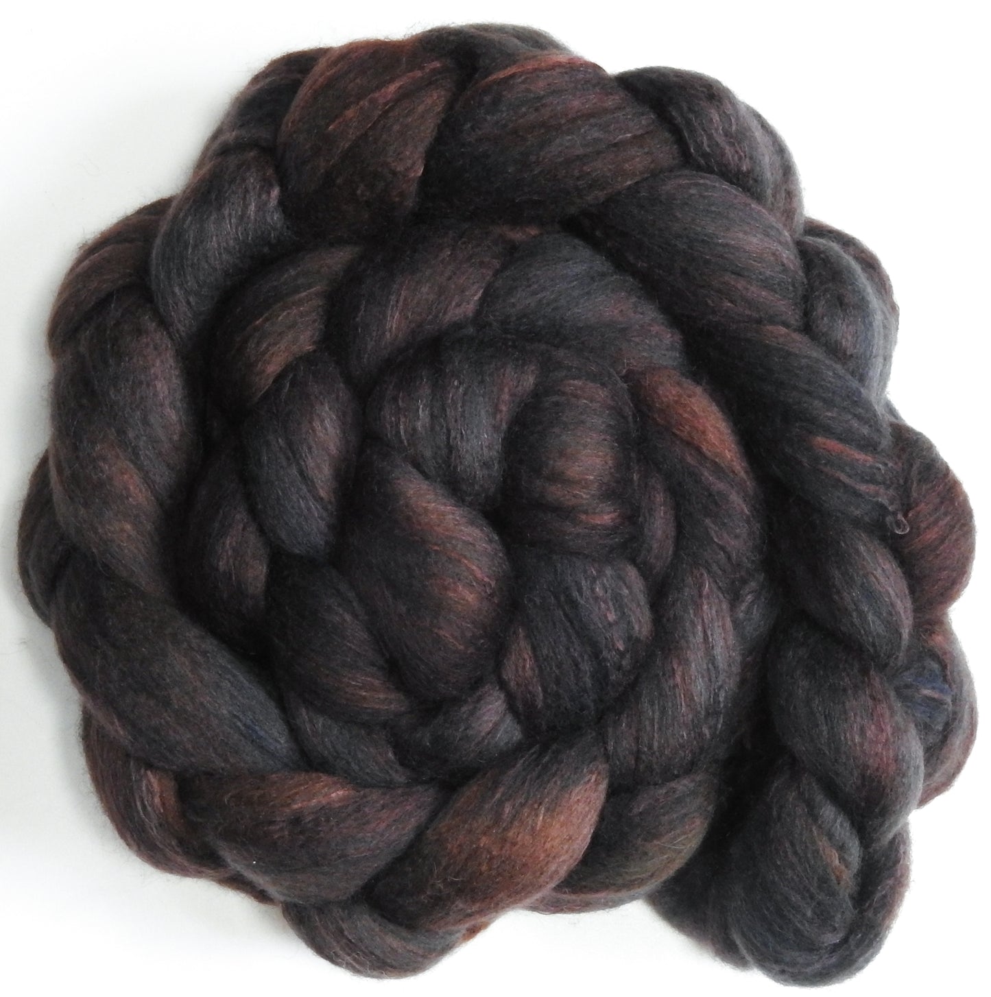 Gargoyle (5.6 oz) -Batt in a Braid #63 (Cormo/ CAMEL/ silk -60/20/20)