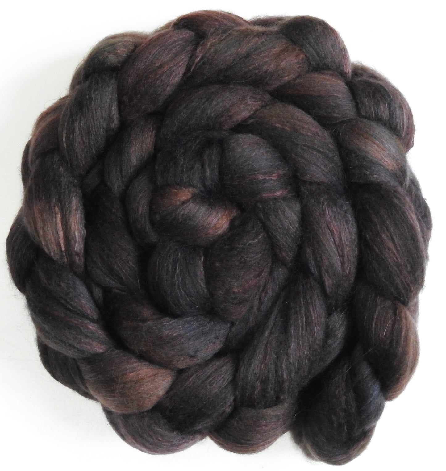 Gargoyle (5.6 oz) -Batt in a Braid #63 (Cormo/ CAMEL/ silk -60/20/20)