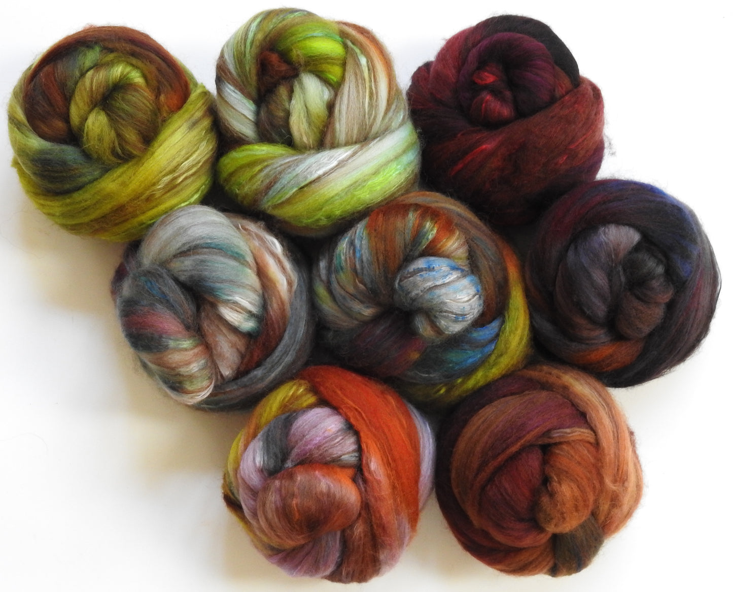 Fungus Among Us - Gradient Braid Set - 18.5 mic merino/ camel/ brown alpaca/ mulberry silk/ (40/20/20/20)