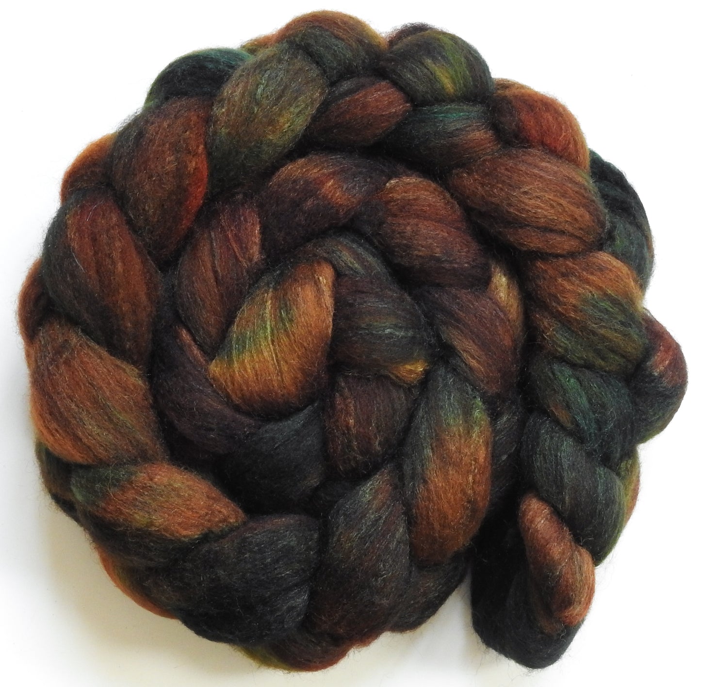 Pinecone (5.9 oz)-Batt in a Braid #27- Lt. Grey Shetland/ Falkland Merino / tussah silk (50/25/25)
