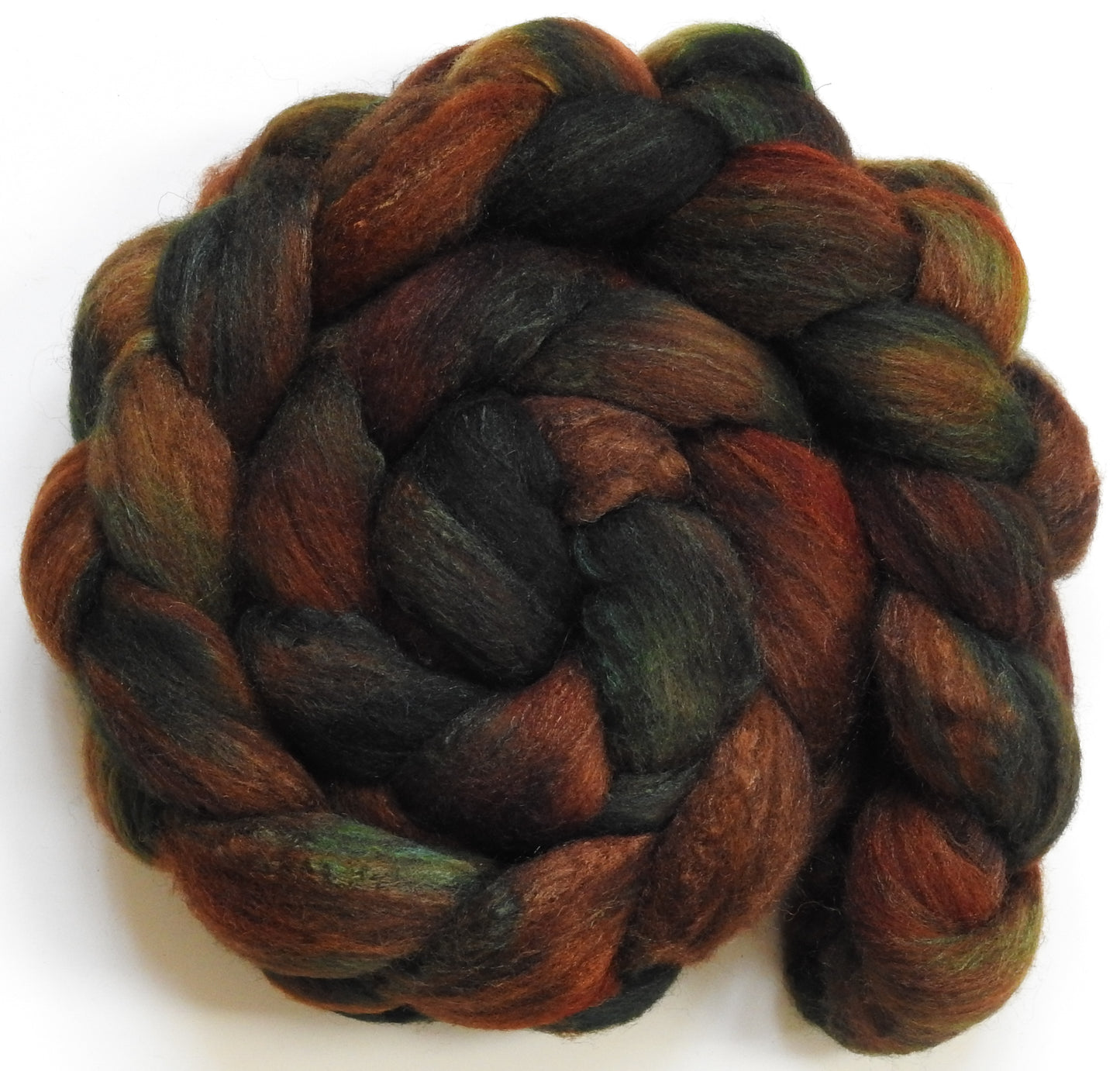 Pinecone (5.9 oz)-Batt in a Braid #27- Lt. Grey Shetland/ Falkland Merino / tussah silk (50/25/25)