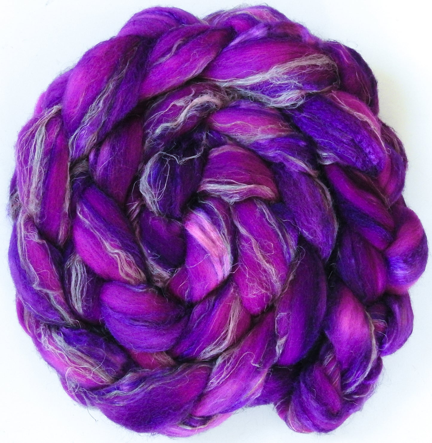 Tyrian Purple (5.6 oz) Merino/ Tussah Silk/ Natural Flax (50/25/25)