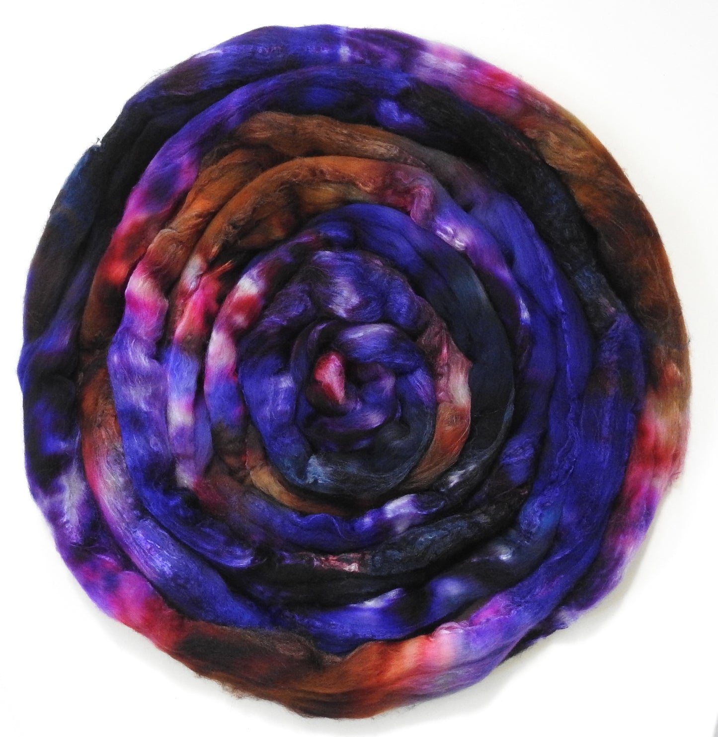 The House of the Stewards (5.8 oz) - Batt in a Braid #65 - Rambouillet/ Cormo / Sari silk/ Tussah silk (40/25/25/10)