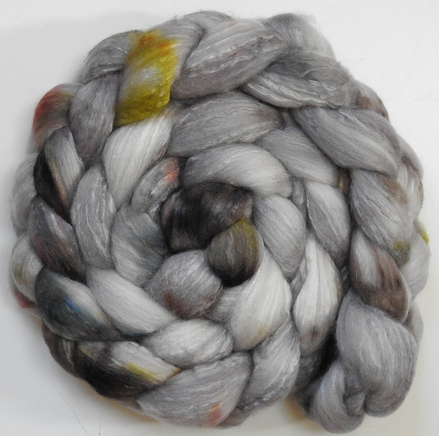Pearly Gates (5.7 oz) - Batt in a Braid #62 (Polwarth/ CASHMERE/ silk -50/25/25)