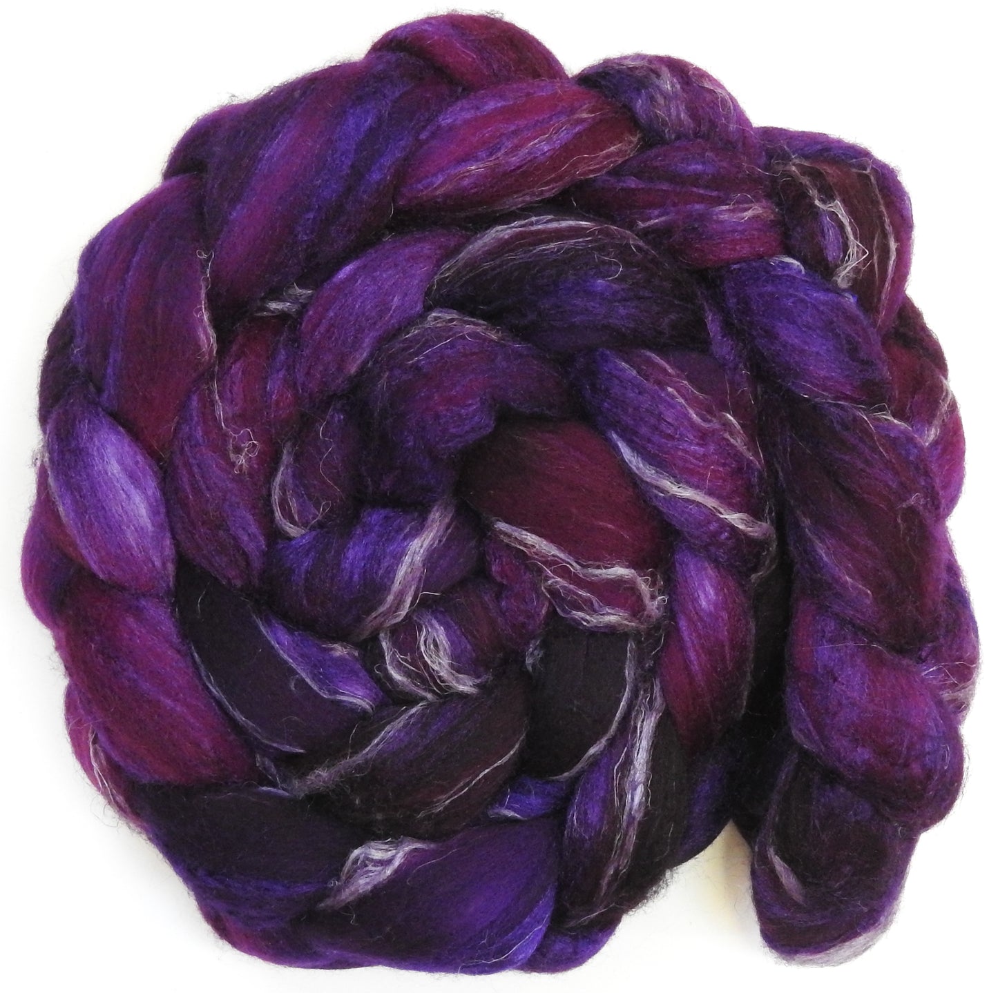Aubergine - Merino/ Tussah Silk/ Natural Flax (50/25/25)
