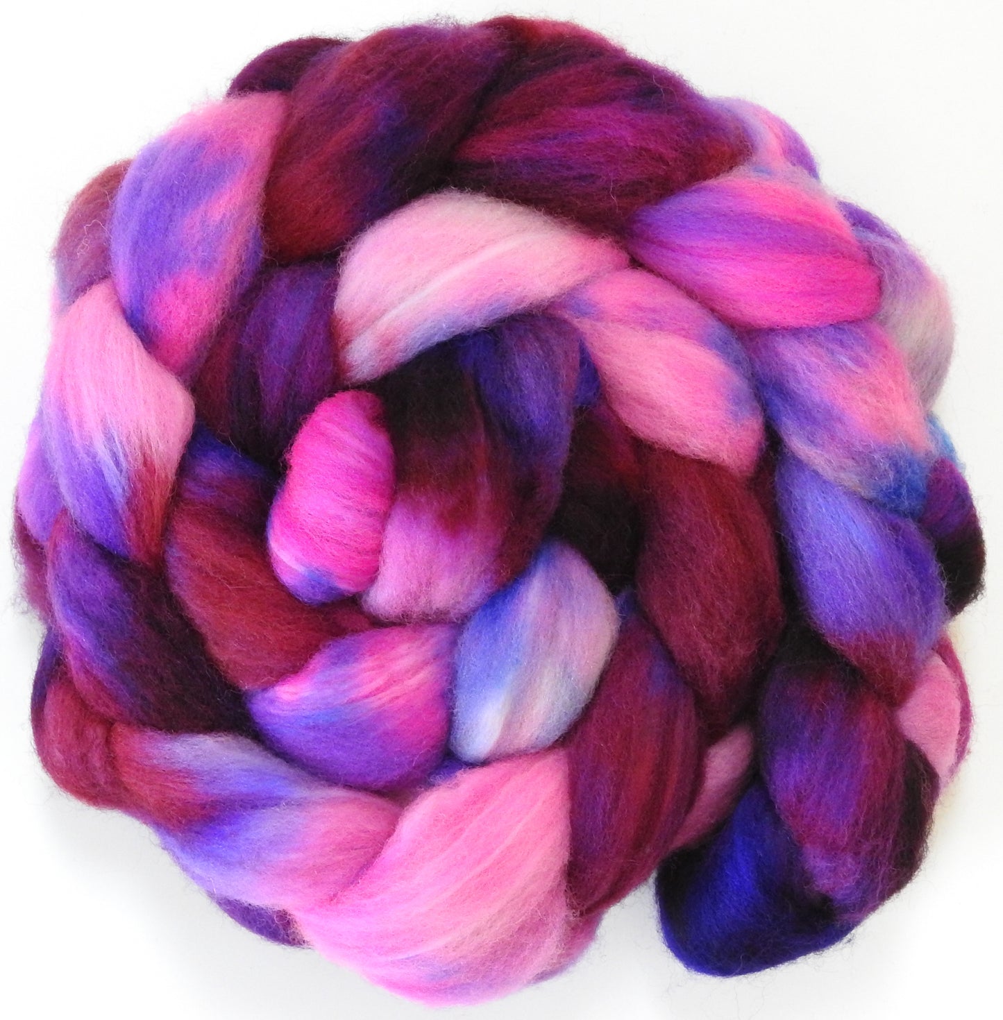Sweet Tooth (5.8 oz) - Batt in a Braid #60- Southdown/ Bfl/ Bio-nylon (50/25/25)
