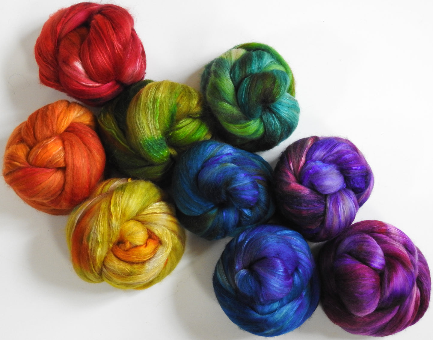 Roy G Biv -Gradient Set (12.9 oz) -18.5 mic merino/ camel/ brown alpaca/ mulberry silk/ (40/20/20/20)