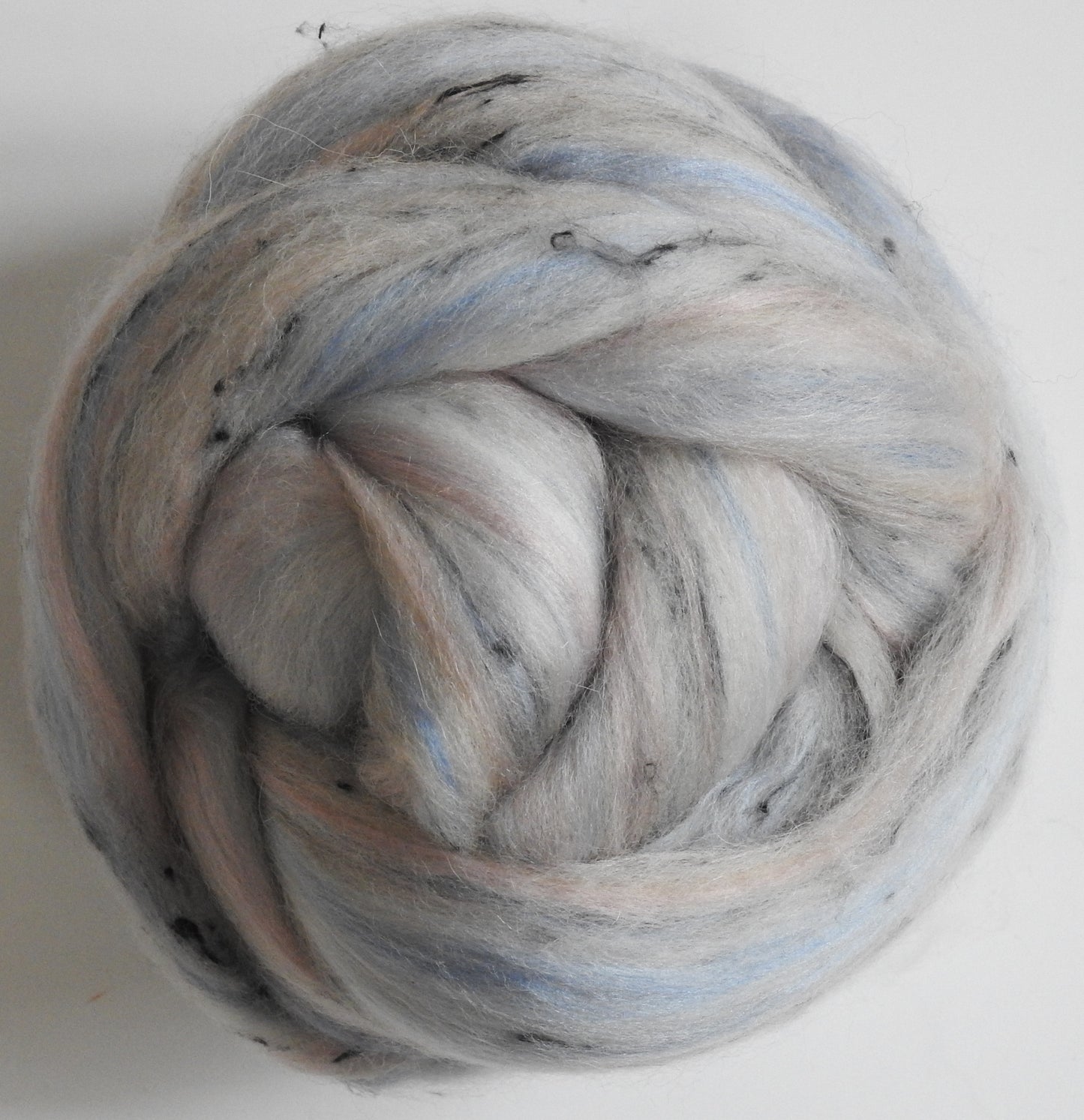 Snow Leopard - Custom Blended Top- Merino/ Shetland/ Tussah Silk/ Baby Camel /Tweed Blend (25/25/25/15/10)