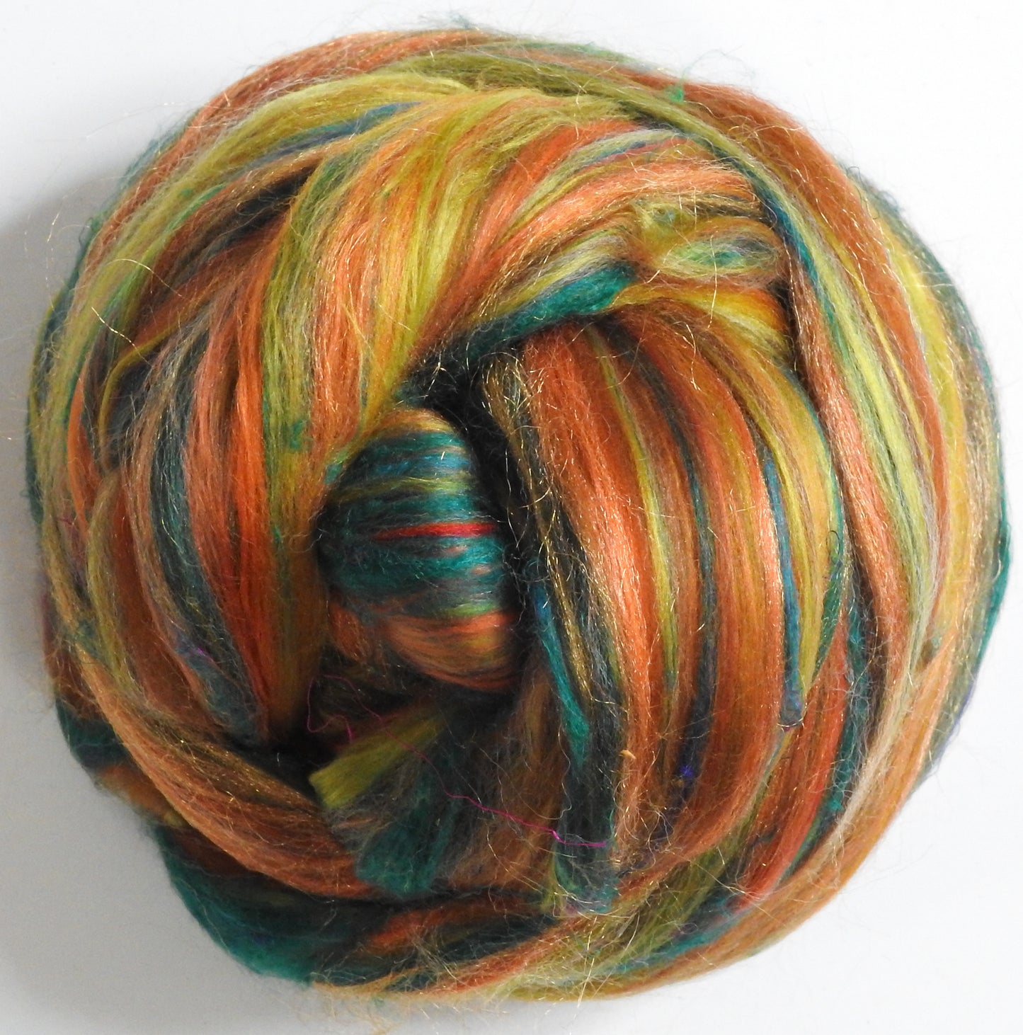 Rufous - Custom Blended Top- Merino/ Mulberry Silk/ Corriedale /Sari Silk/ Trilobal Nylon (40/25/15/10/10)