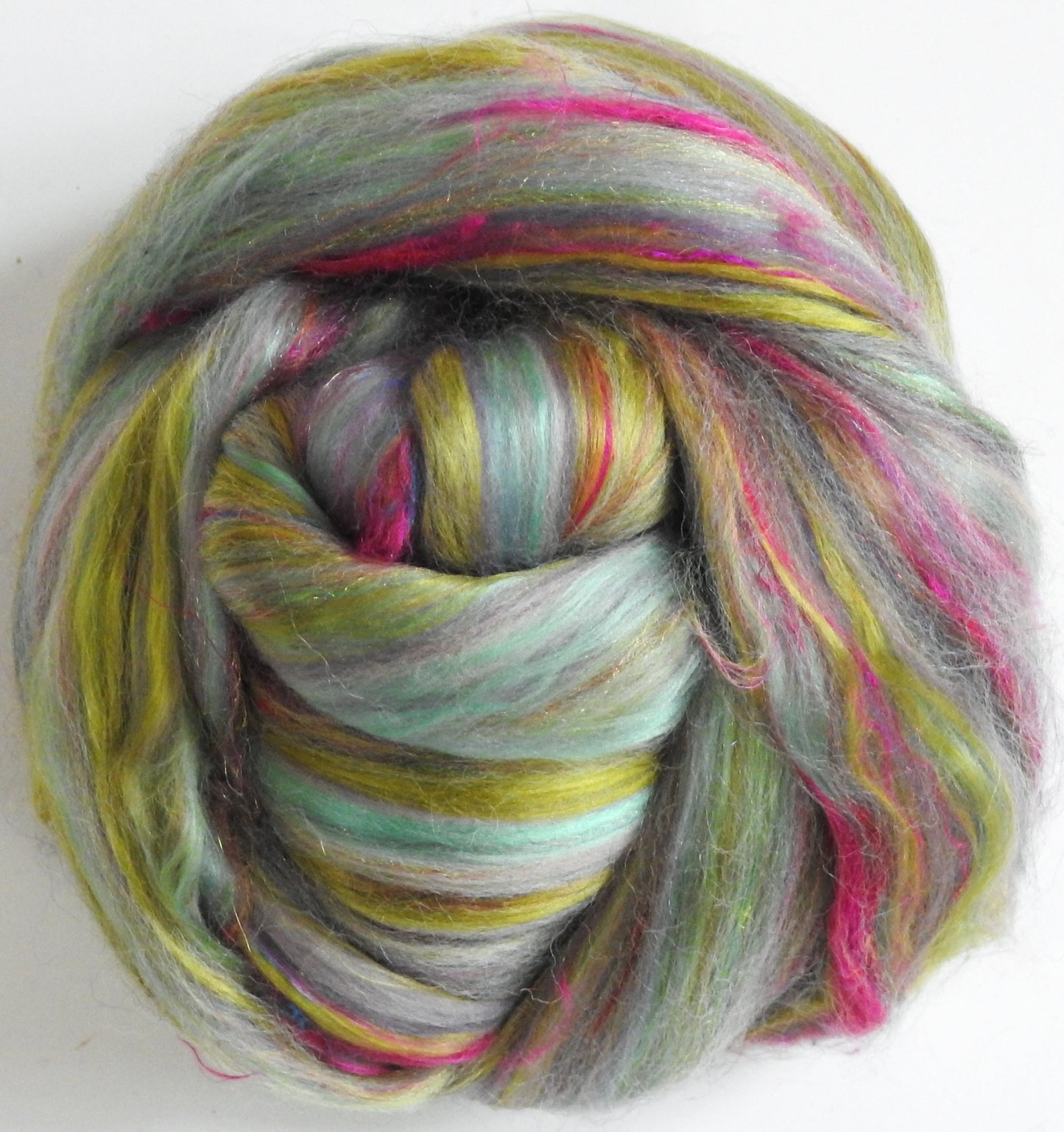 Anna's Hummingbird - Custom Blended Top- Merino/ Mulberry Silk/ Corriedale /Sari Silk/ Trilobal Nylon (40/25/15/10/10)