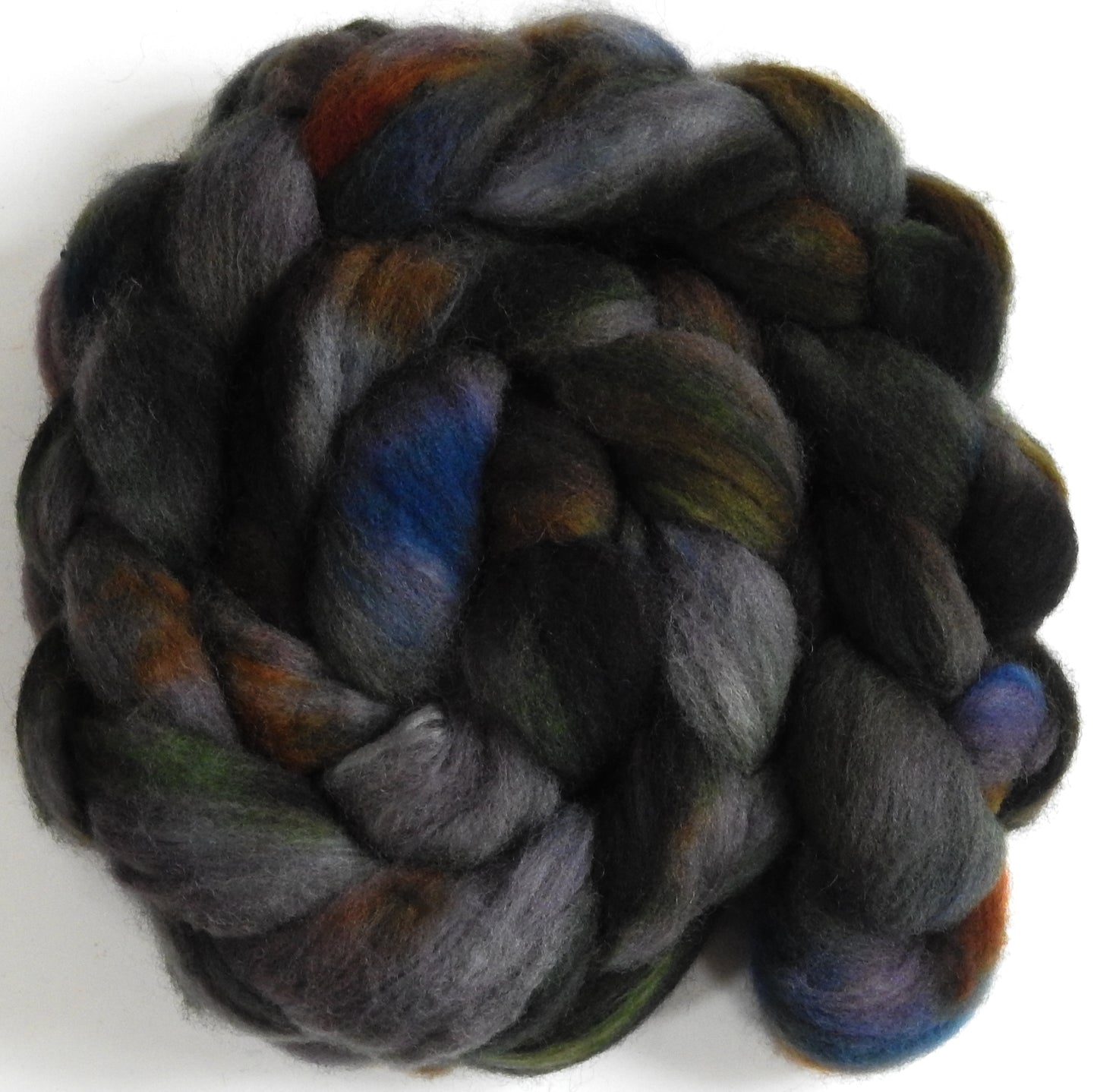 Tree Stump (5.9 oz) - Batt in a Braid #60- Southdown/ Bfl/ Bio-nylon (50/25/25)