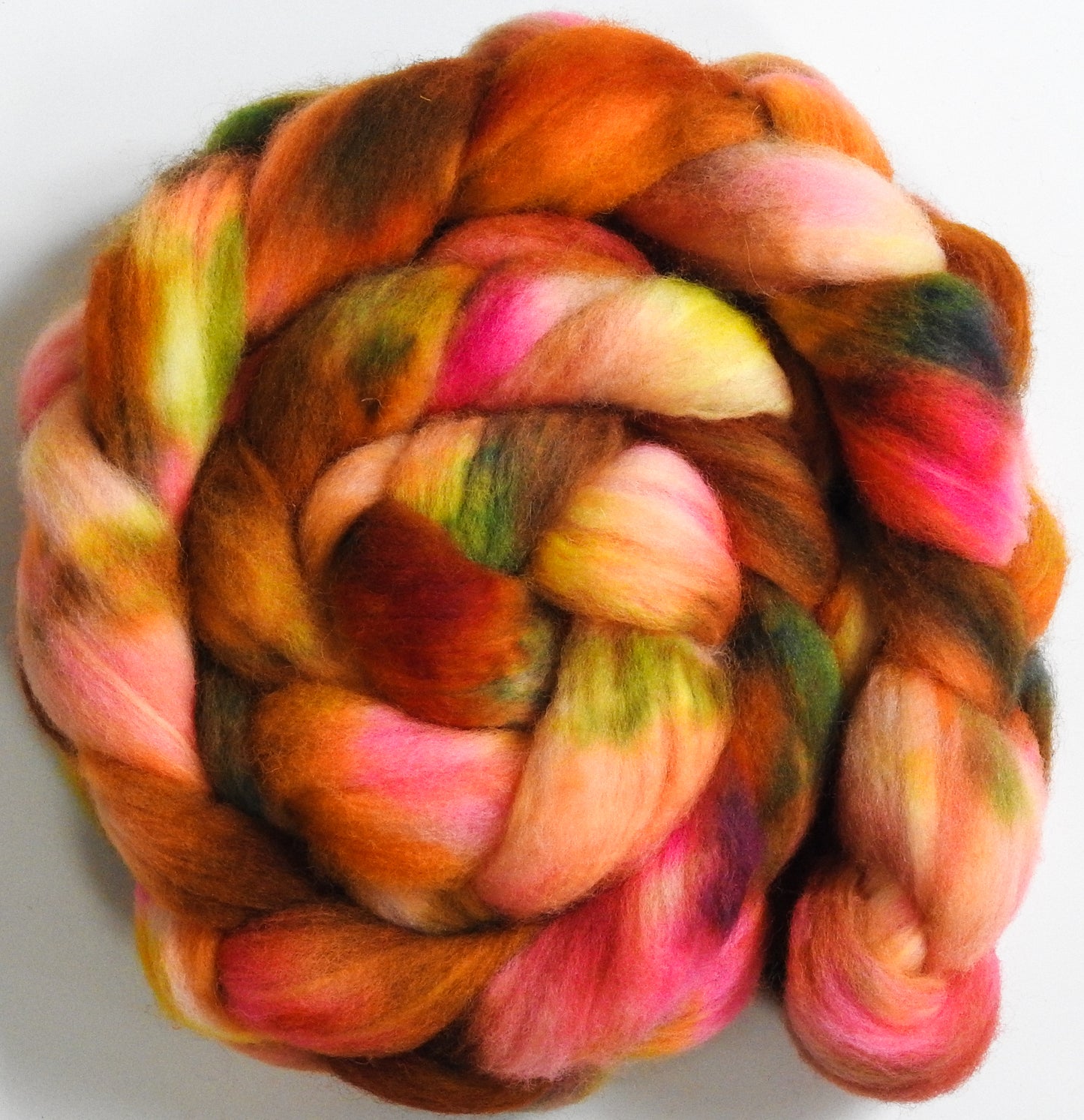 Walkin' on Sunshine (5.9 oz) - Batt in a Braid #60- Southdown/ Bfl/ Bio-nylon (50/25/25)