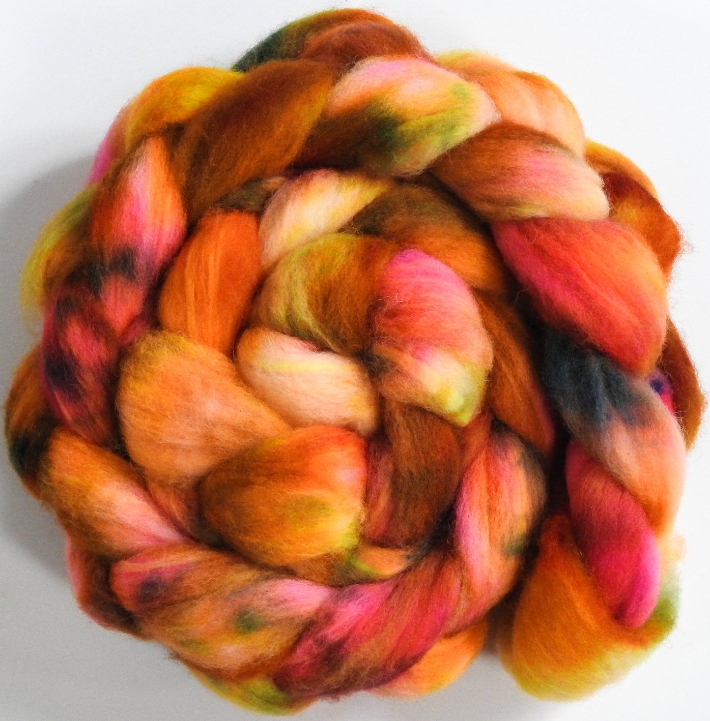 Walkin' on Sunshine (5.9 oz) - Batt in a Braid #60- Southdown/ Bfl/ Bio-nylon (50/25/25)