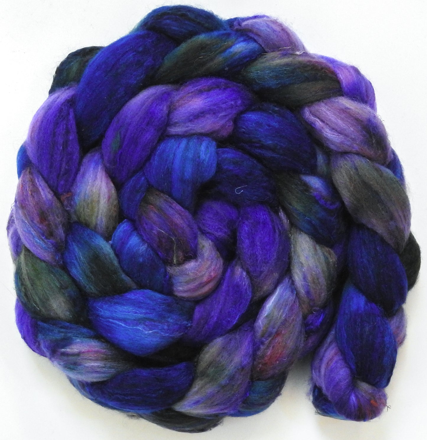 Arwen Evenstar (5.7 oz) - Batt in a Braid #65 - Rambouillet/ Cormo / Sari silk/ Tussah silk (40/25/25/10)