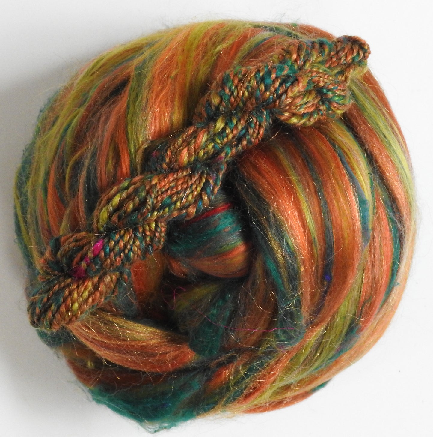 Rufous - Custom Blended Top- Merino/ Mulberry Silk/ Corriedale /Sari Silk/ Trilobal Nylon (40/25/15/10/10)