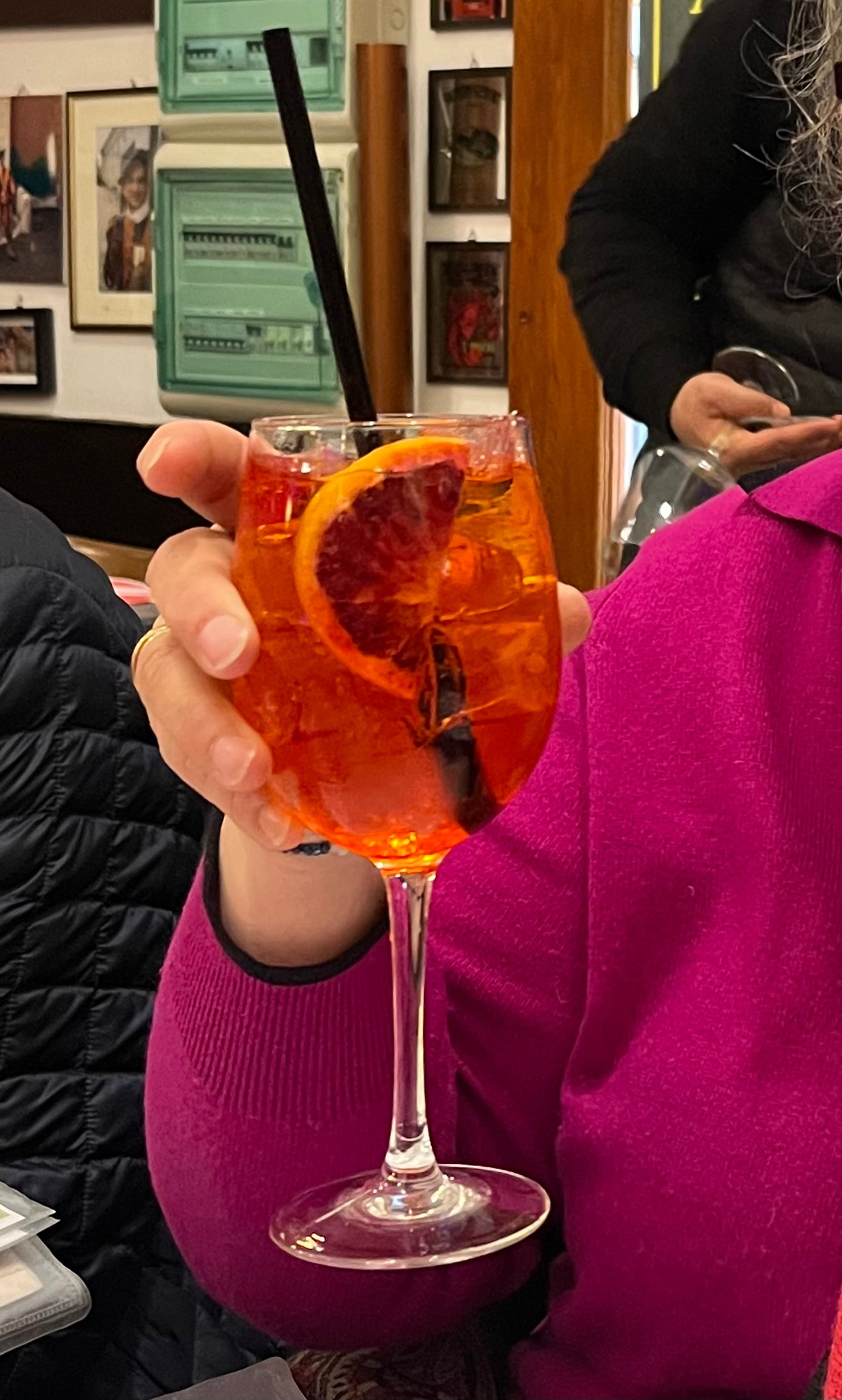Aperol Spritz - Sparkle Sticklebatts - Romney fleece, merino, CVM/slight mohair blend, silk, silk noil, angelina