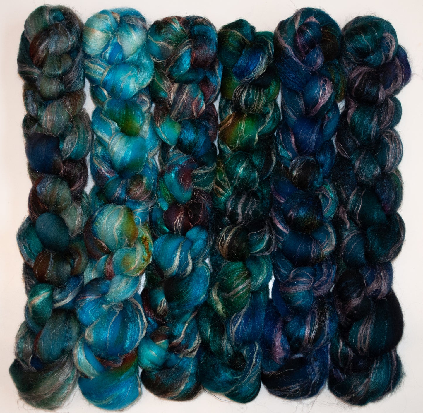 Hope Springs Eternal - Gradient Braid Set-(8.5 oz)- Merino/Tussah/Flax (50/25/25)