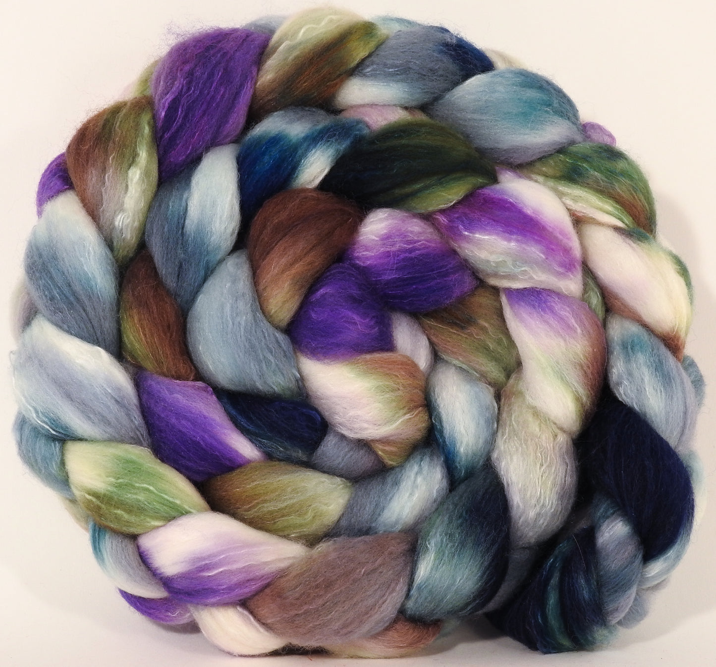 RESERVED for JerseyLightning - Hand dyed top for spinning -Oysters- (5.3 oz.x2) Organic Polwarth / Tussah silk (80/20) - Inglenook Fibers