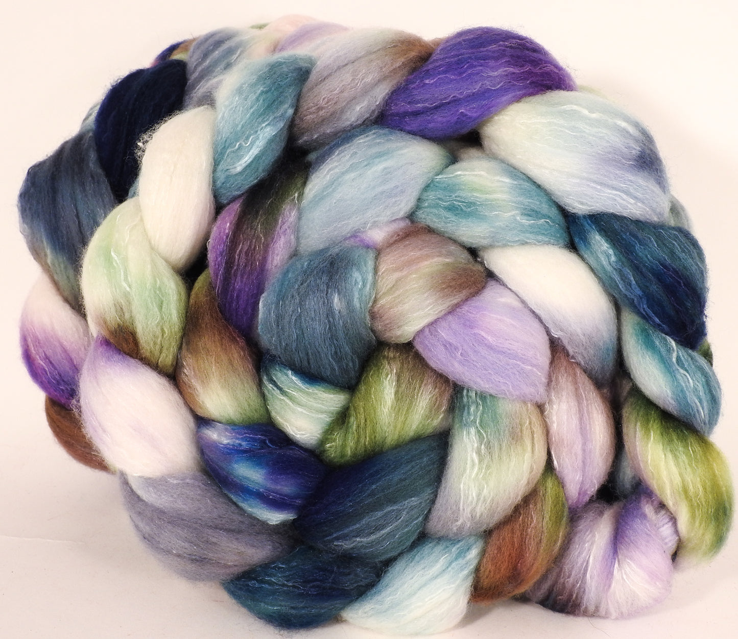 RESERVED for bluewillow - Hand dyed top for spinning -Oysters- (5.2 oz.x2) Organic Polwarth / Tussah silk (80/20) - Inglenook Fibers