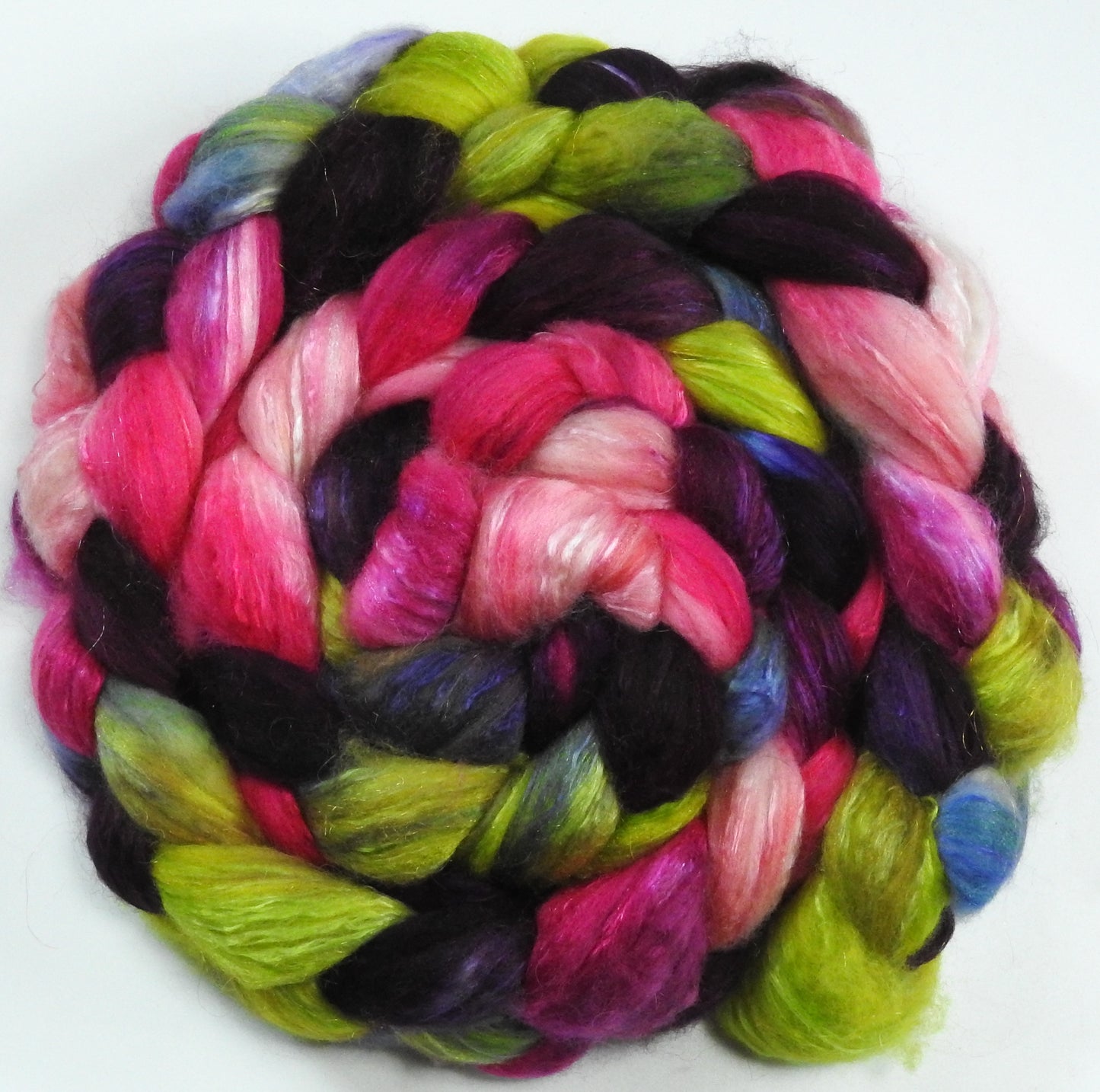 Parasol (5.9 oz) - Batt in a Braid #5 - Merino/ Camel/ silk/ faux cashmere/ firestar (25/25/25/12/12)