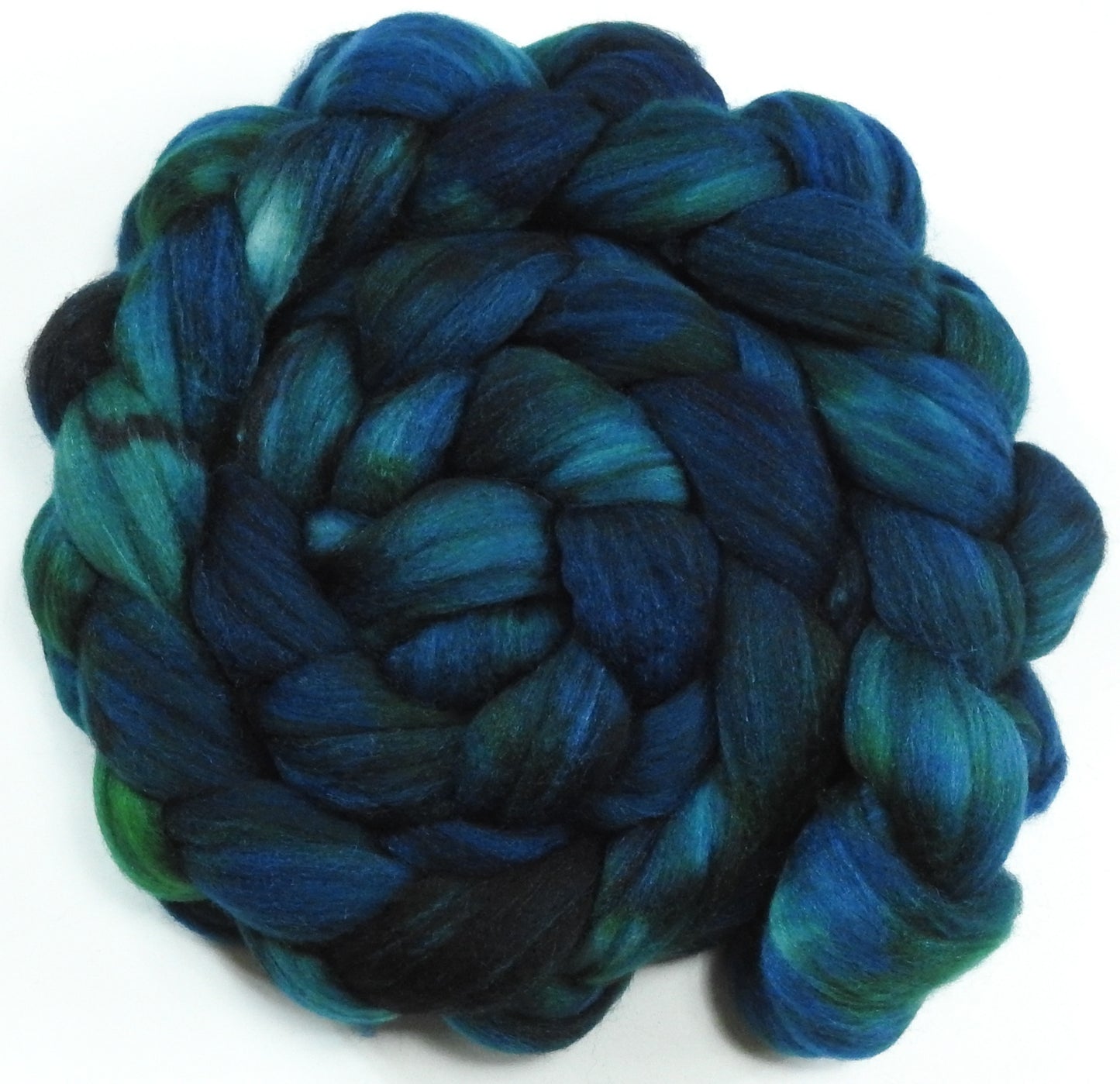 Mighty Maelstrom (5.9 oz) - Glazed Solid - Batt in a Braid #35 -Sw Merino (18.5 mic) /Merino (18.5 mic) / Tussah Silk (40/40/20)